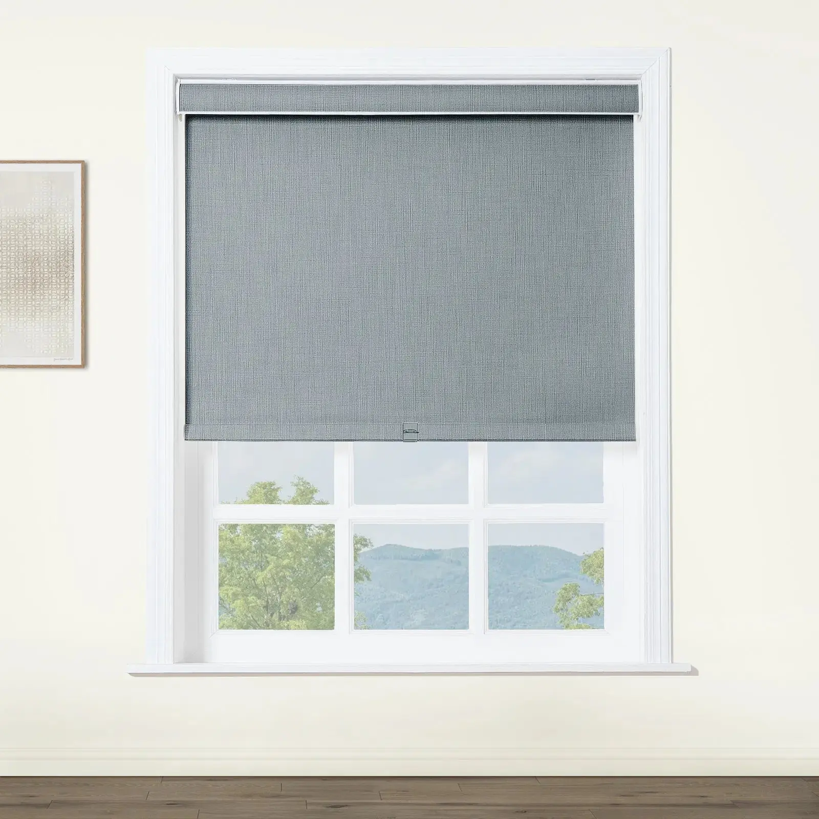 Alvin Motorized Linen Blackout Roller Shade - Image 8