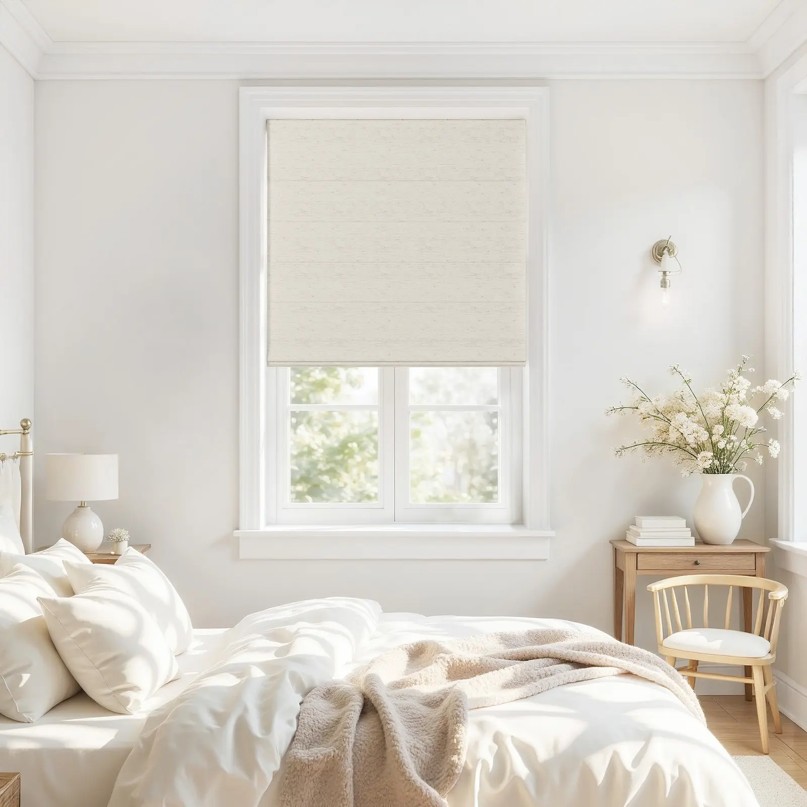 Alvin Motorized Linen Blackout Roman Shade - Image 2