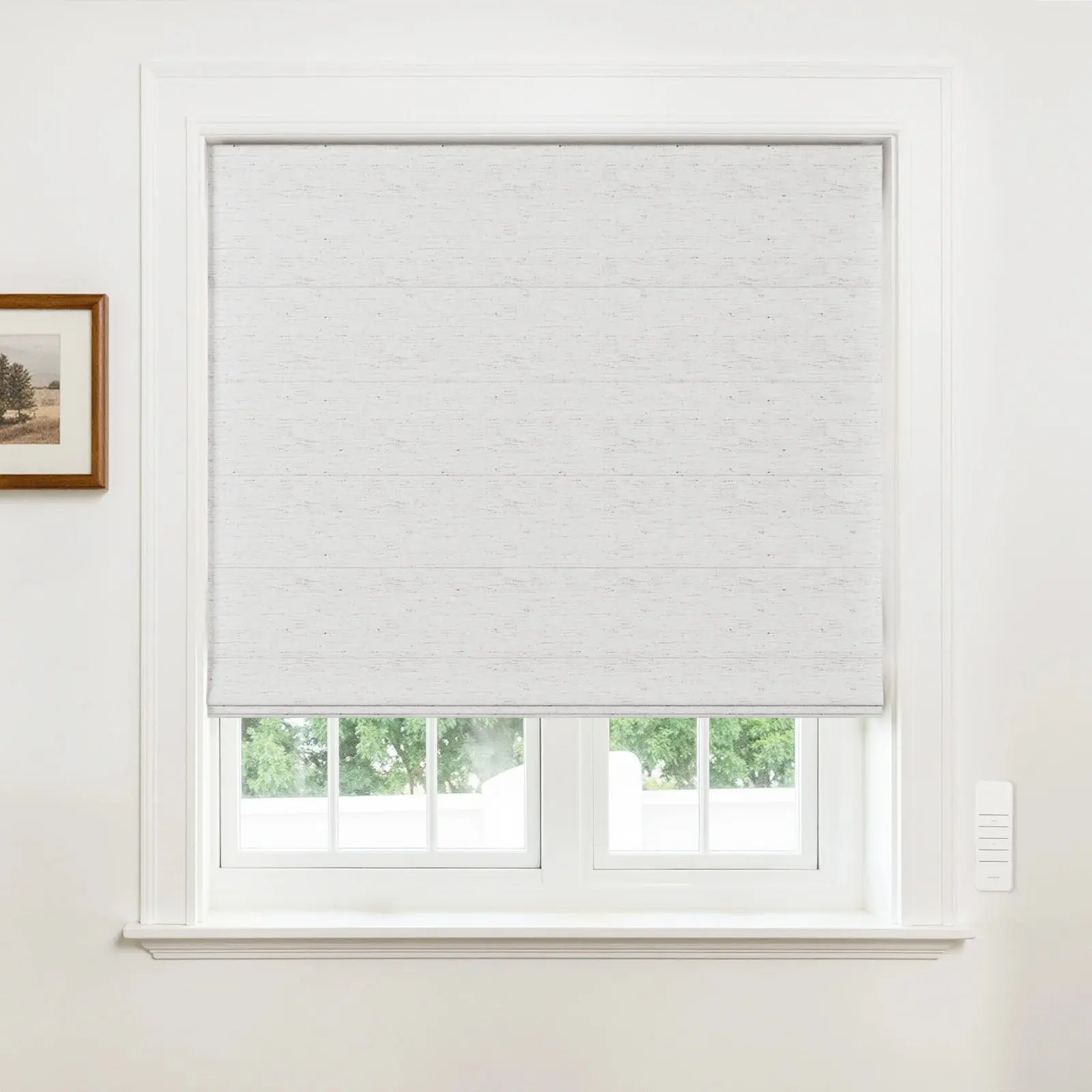 Alvin Motorized Linen Blackout Roman Shade - Image 9
