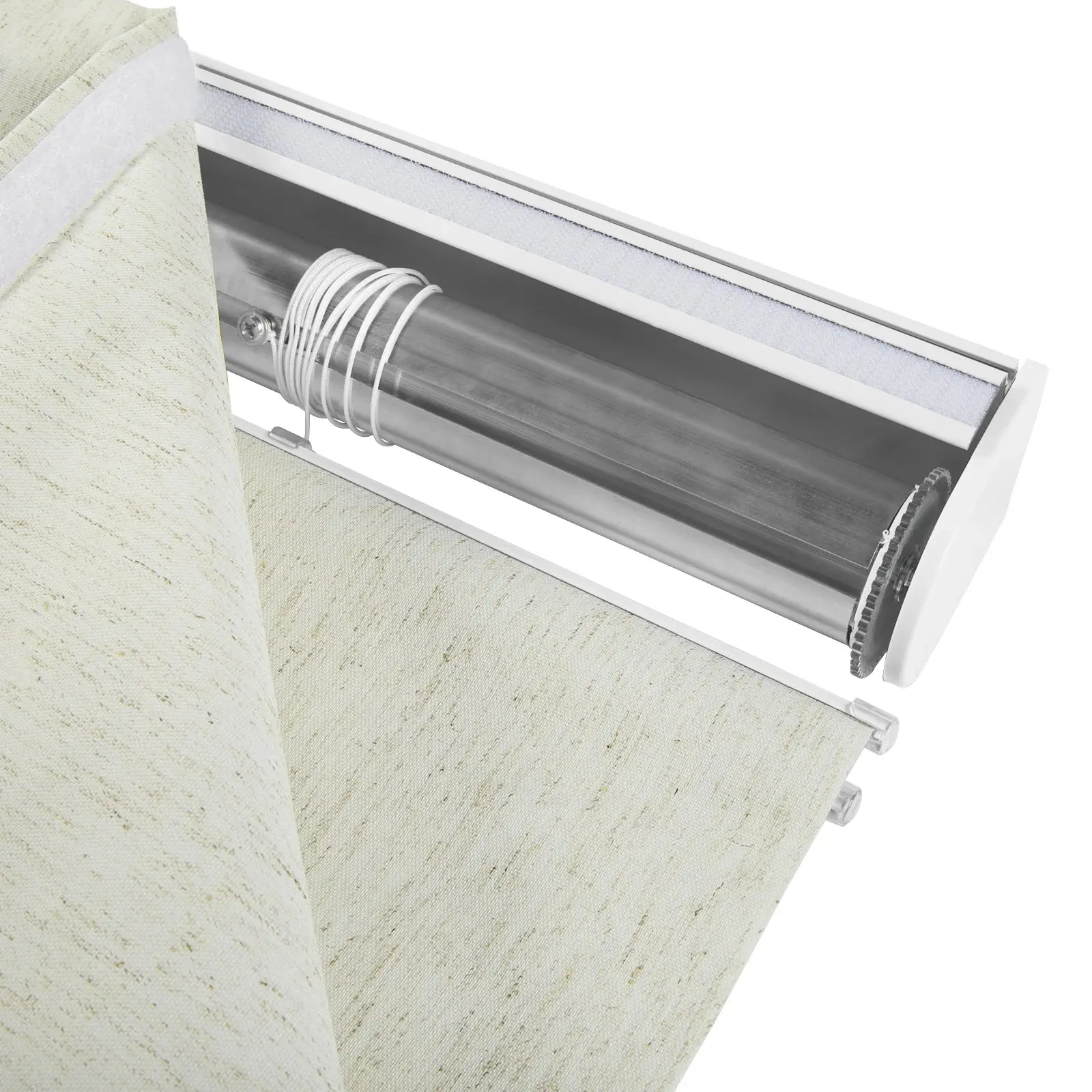 Alvin Motorized Linen Light Filtering Roman Shade - Image 10