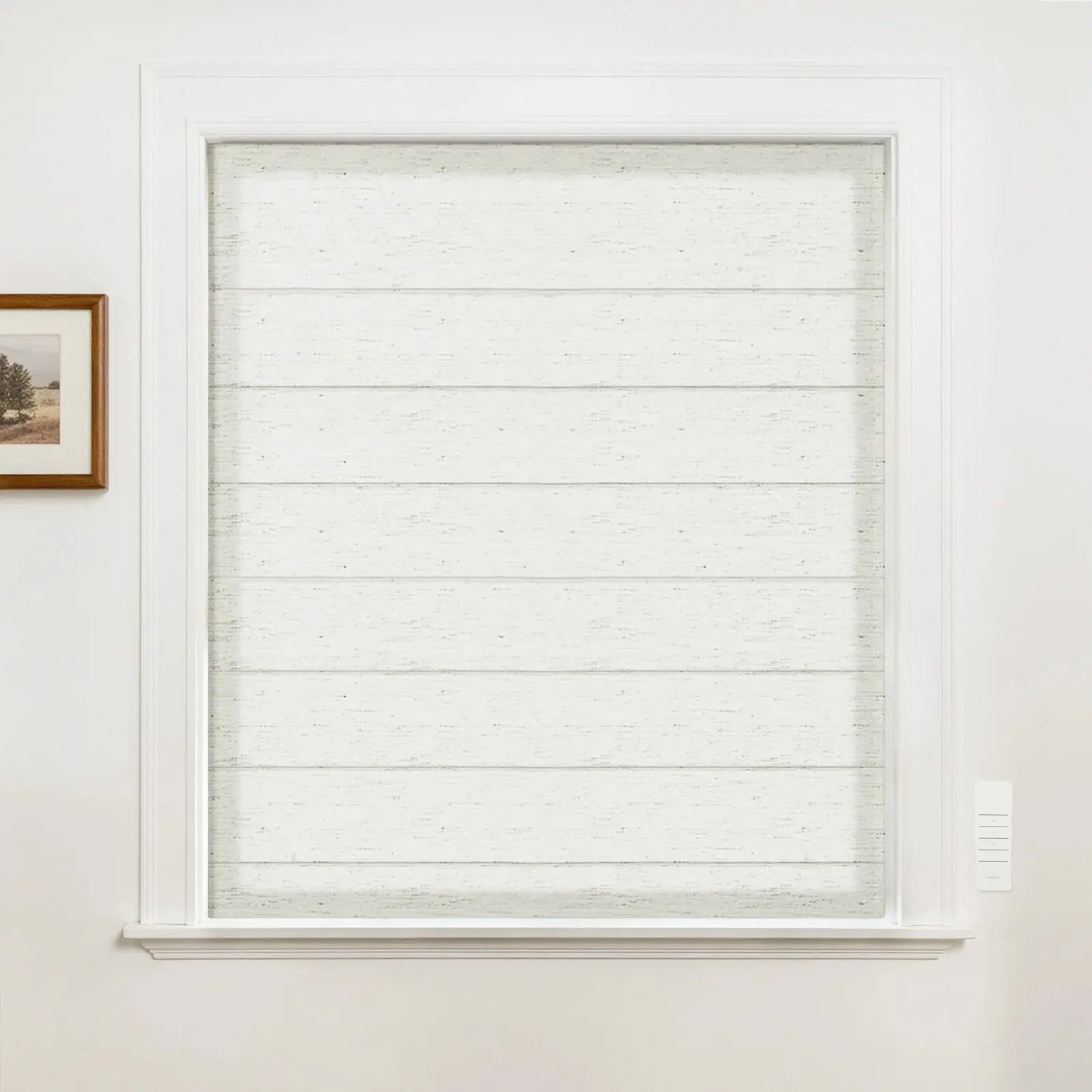 Alvin Motorized Linen Light Filtering Roman Shade - Image 5