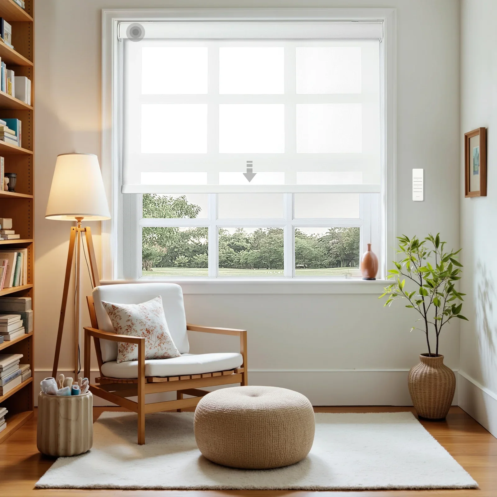 Alvin Motorized Sheer Light Filtering Roller Shade