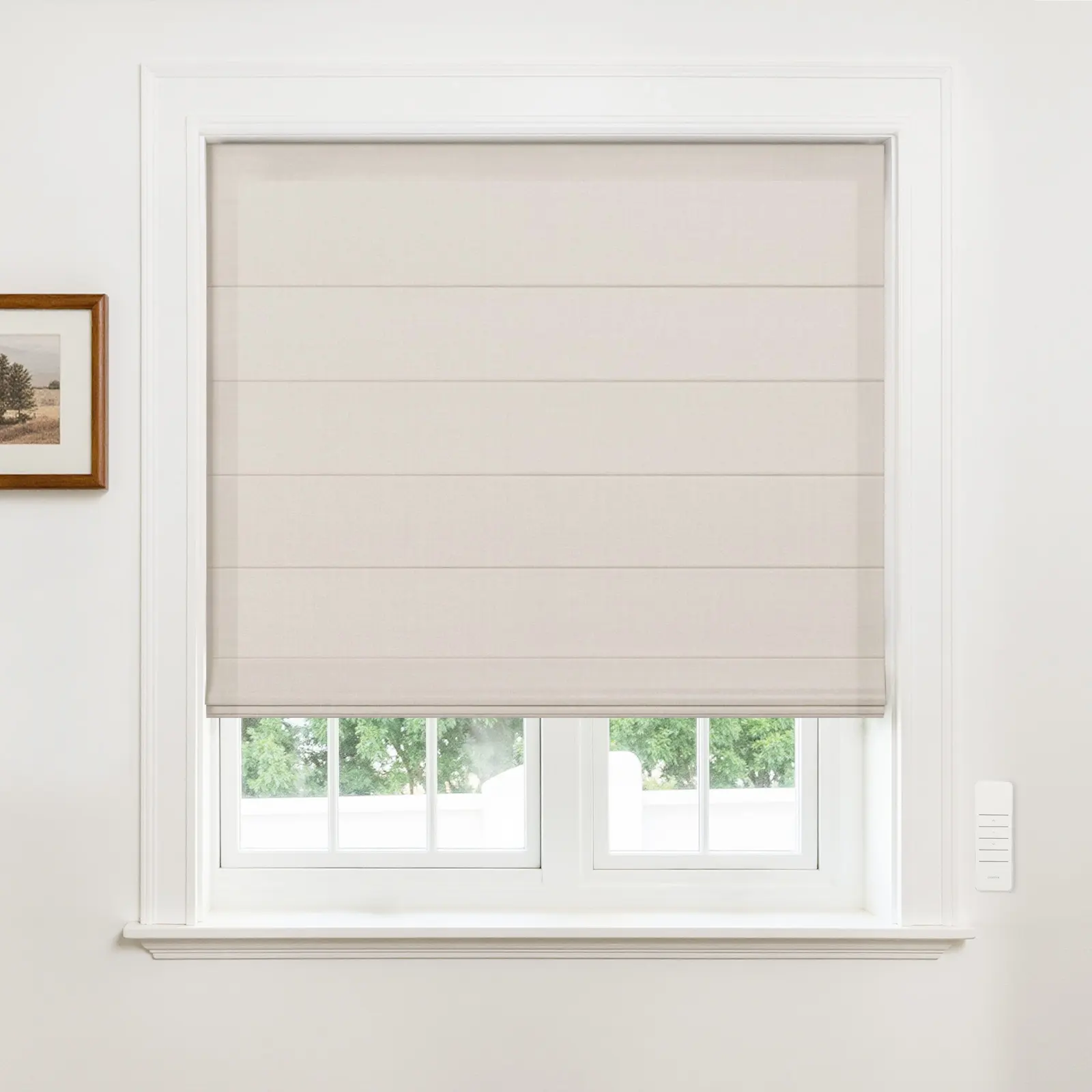 Alvin Motorized Sheer Light Filtering Roman Shade - Image 5