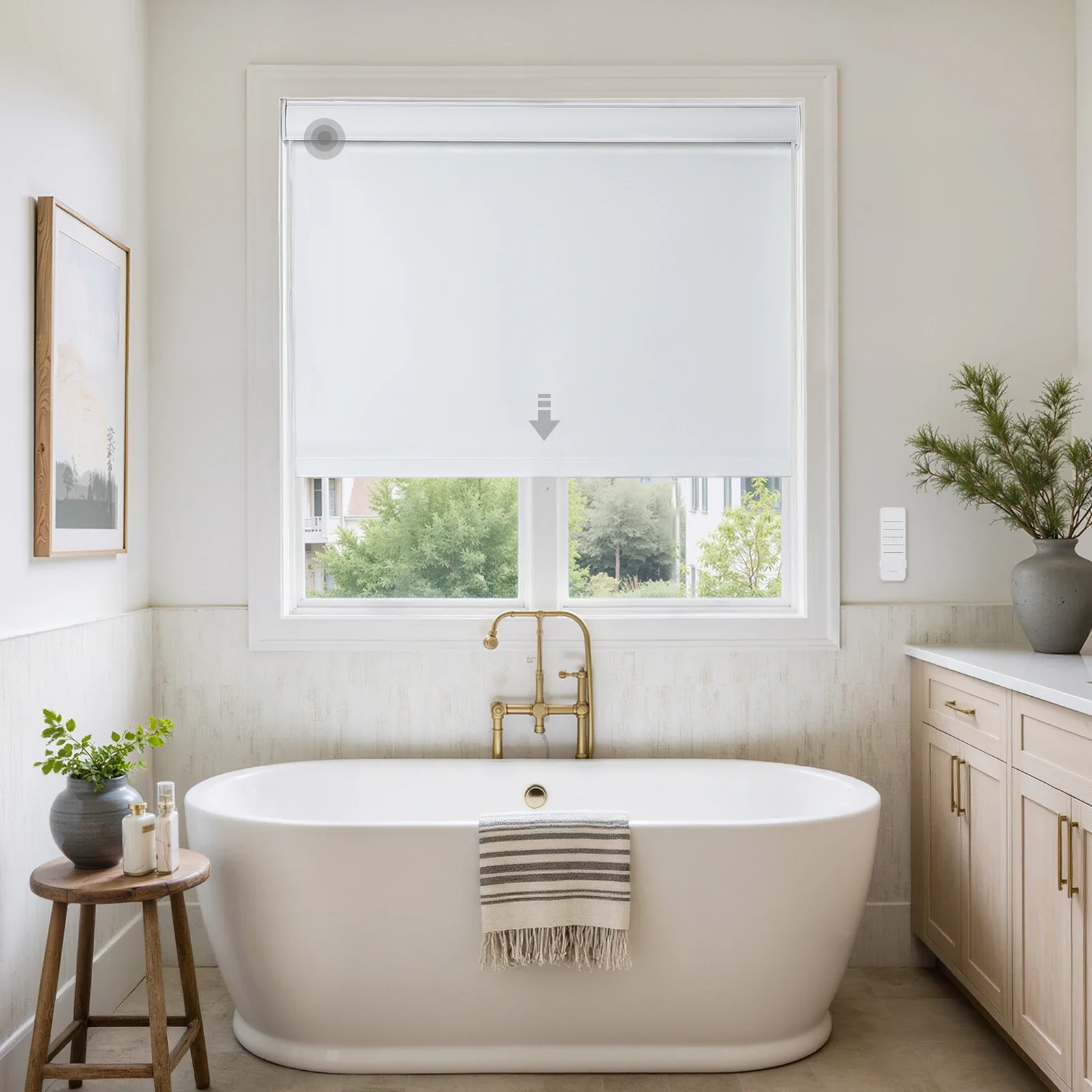 Alvin Motorized Waterproof Blackout Roller Shade