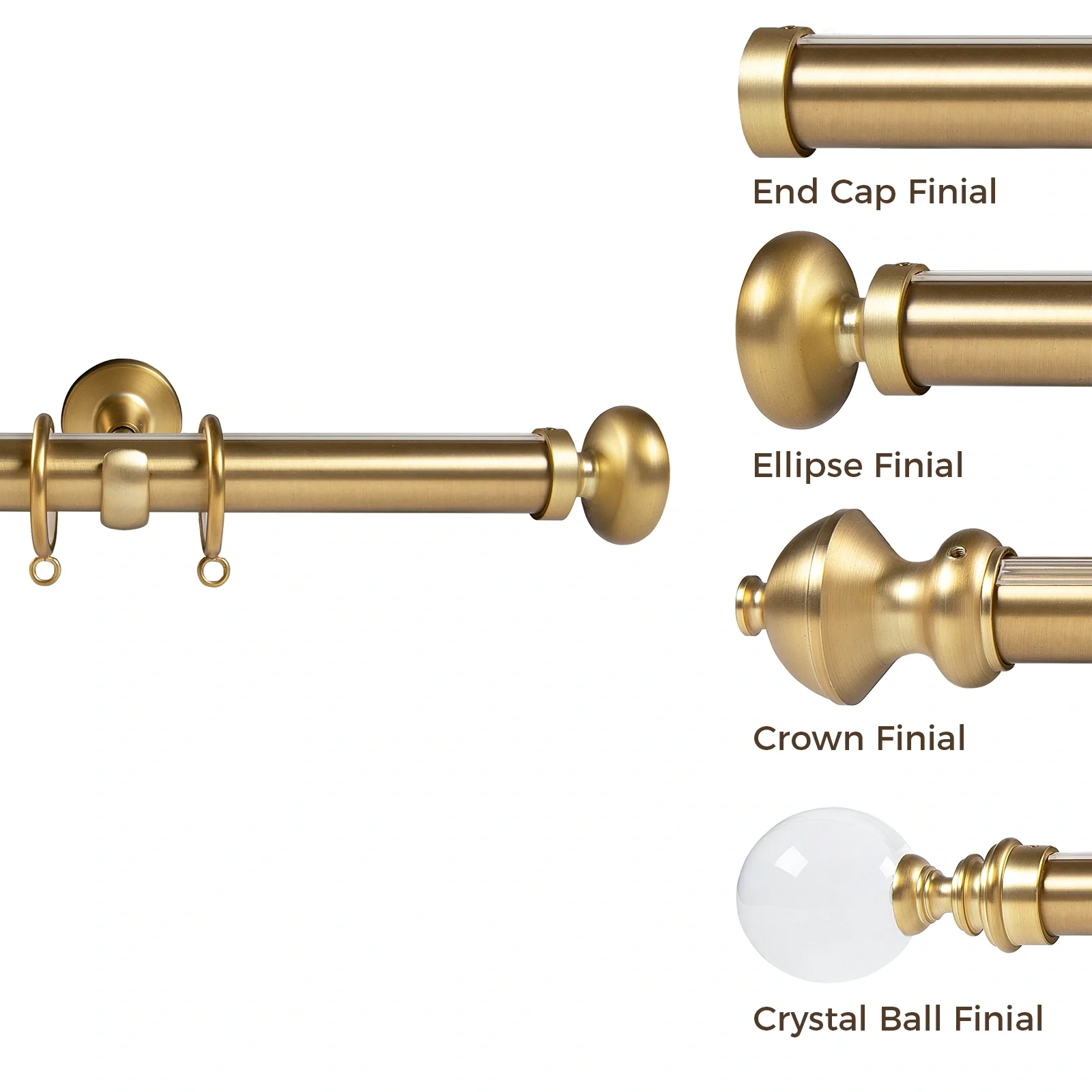 Arno Single Decorative Curtain Rod with Rings - Image 2