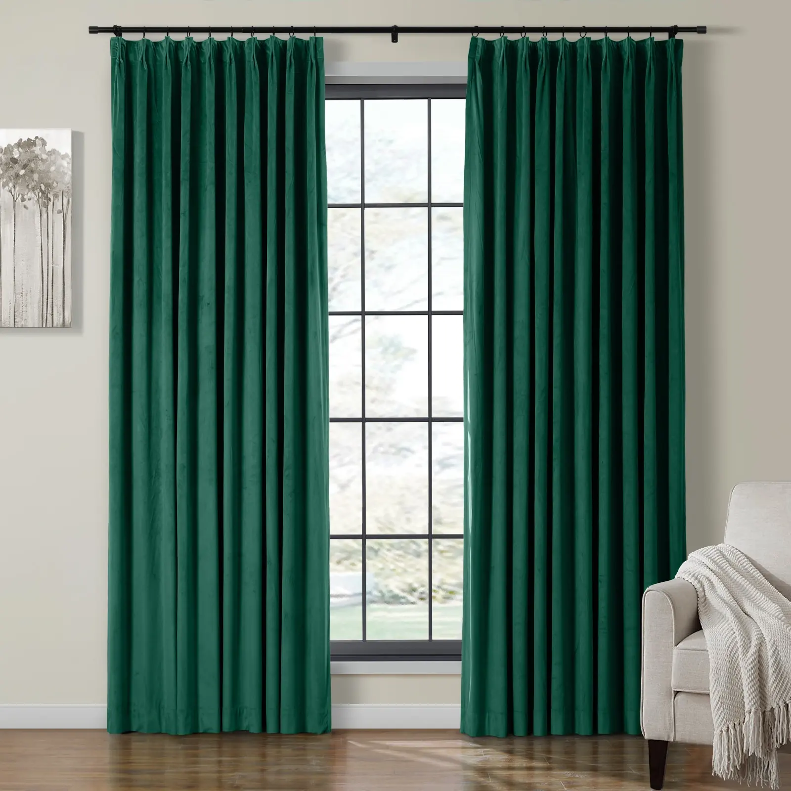 Birkin Velvet Curtain Pinch Pleated Thermal Drapes - Image 28