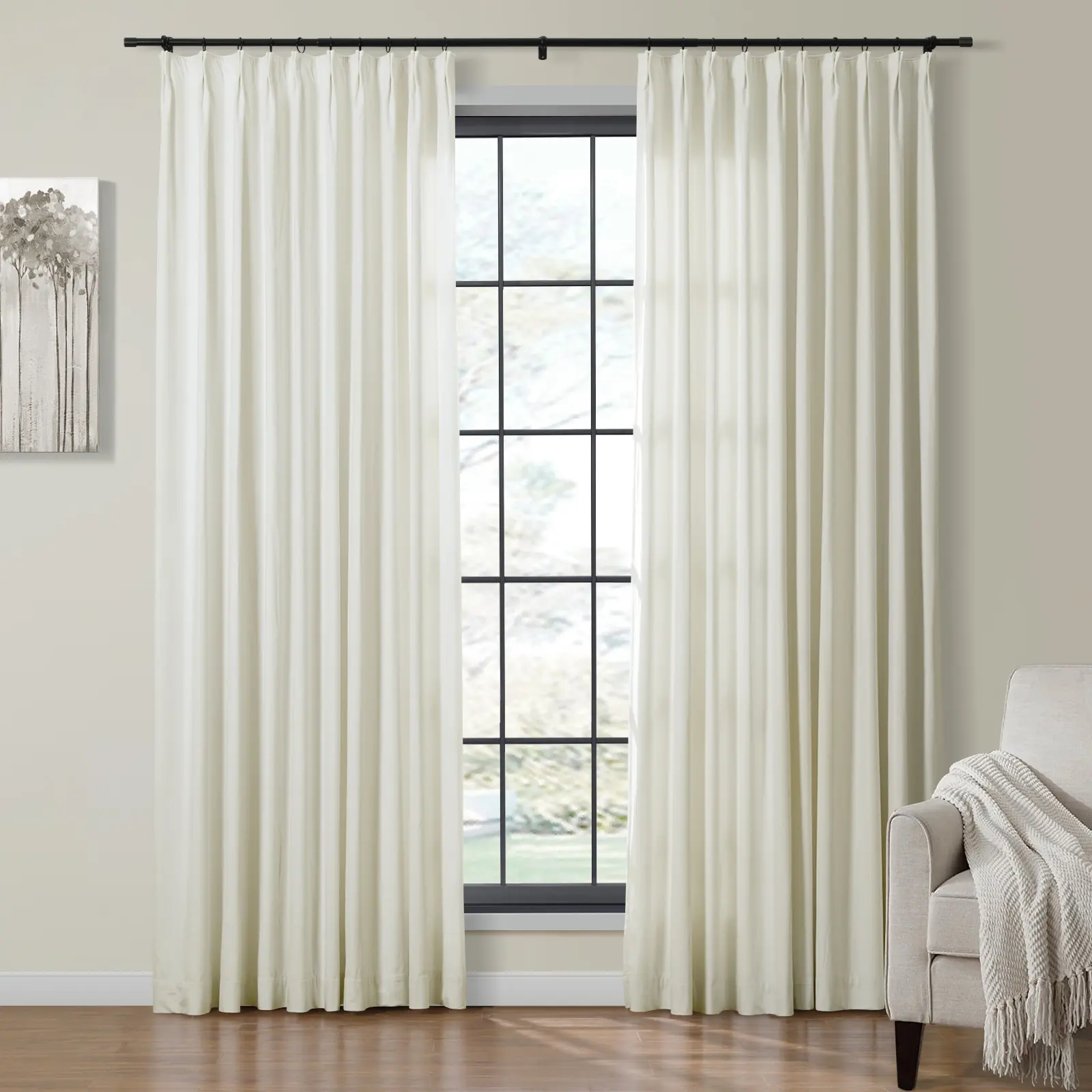 Birkin Velvet Curtain Pinch Pleated Thermal Drapes - Image 53