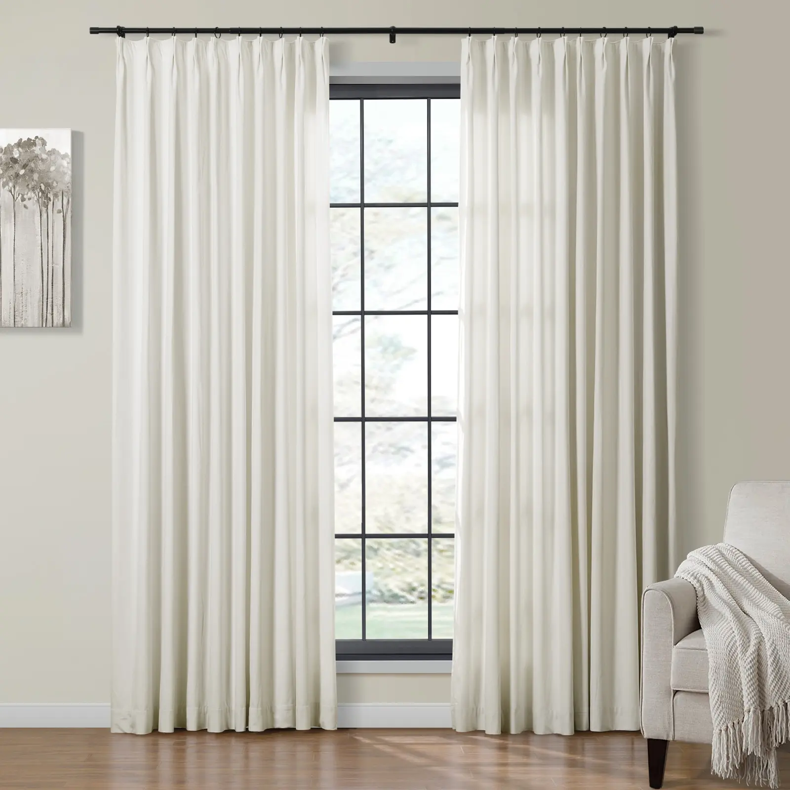 Birkin Velvet Curtain Pinch Pleated Thermal Drapes - Image 54