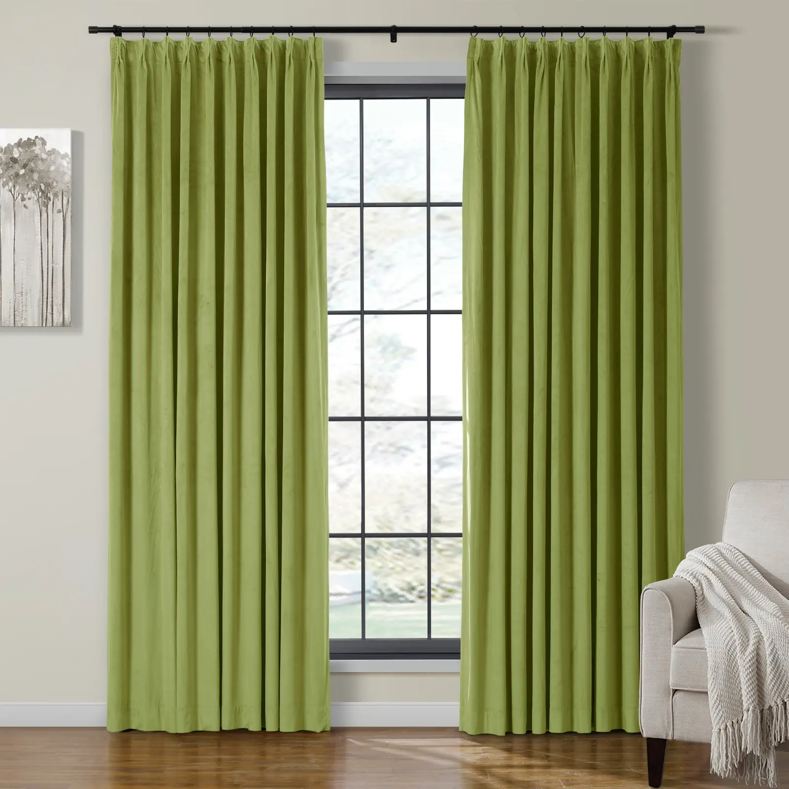 Birkin Velvet Curtain Pinch Pleated Thermal Drapes - Image 61