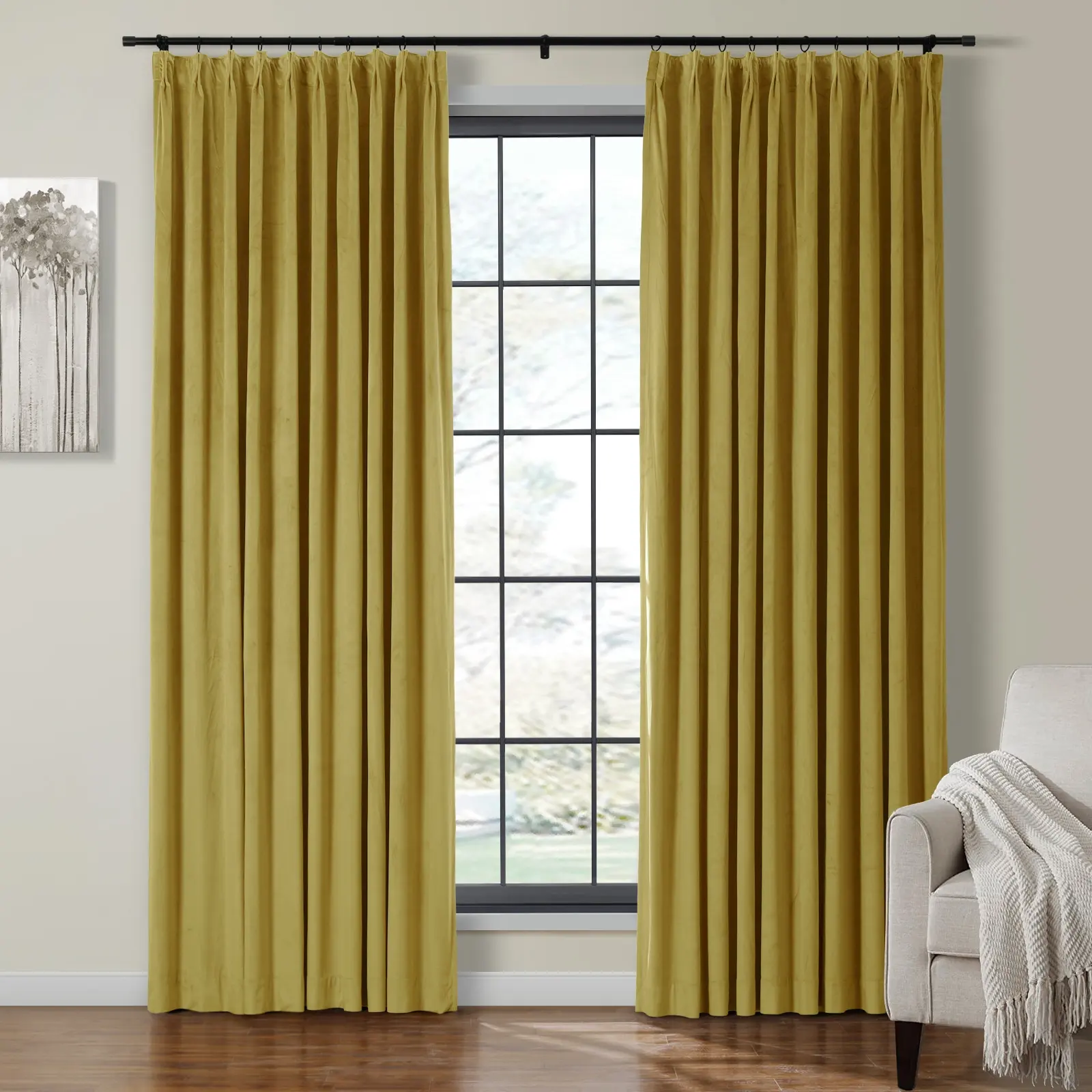Birkin Velvet Curtain Pinch Pleated Thermal Drapes - Image 62