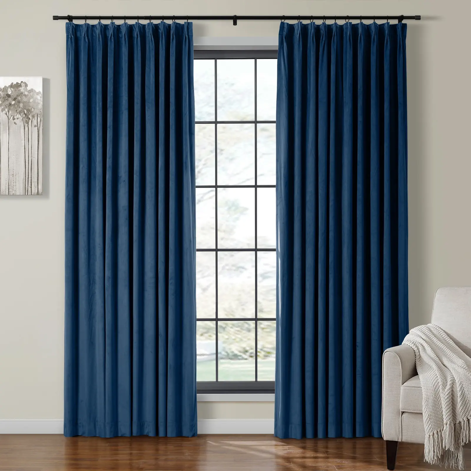 Birkin Velvet Curtain Pinch Pleated Thermal Drapes - Image 69