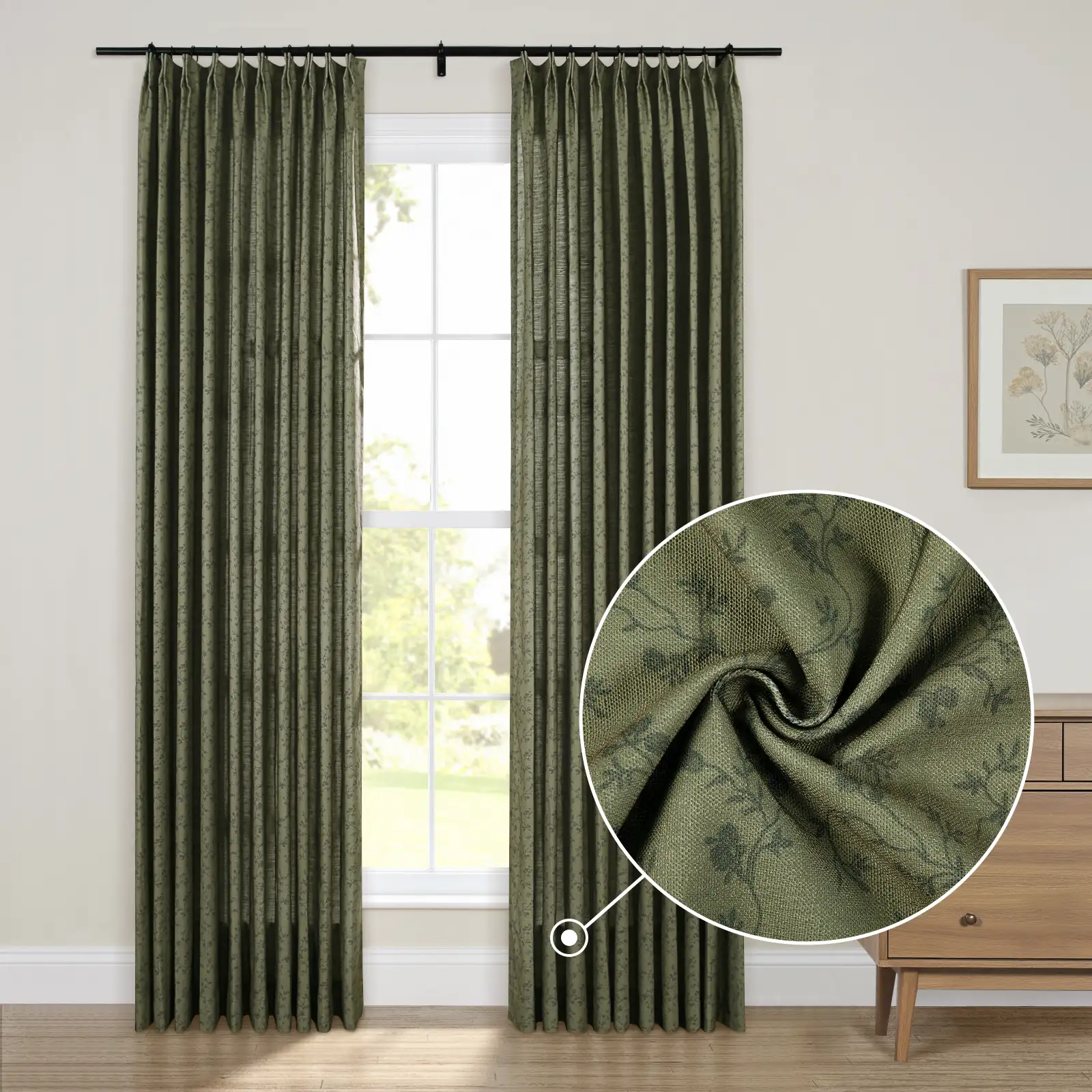 Britt Bengoechea Floral Print Linen Cotton Drapery Pleated - Image 139