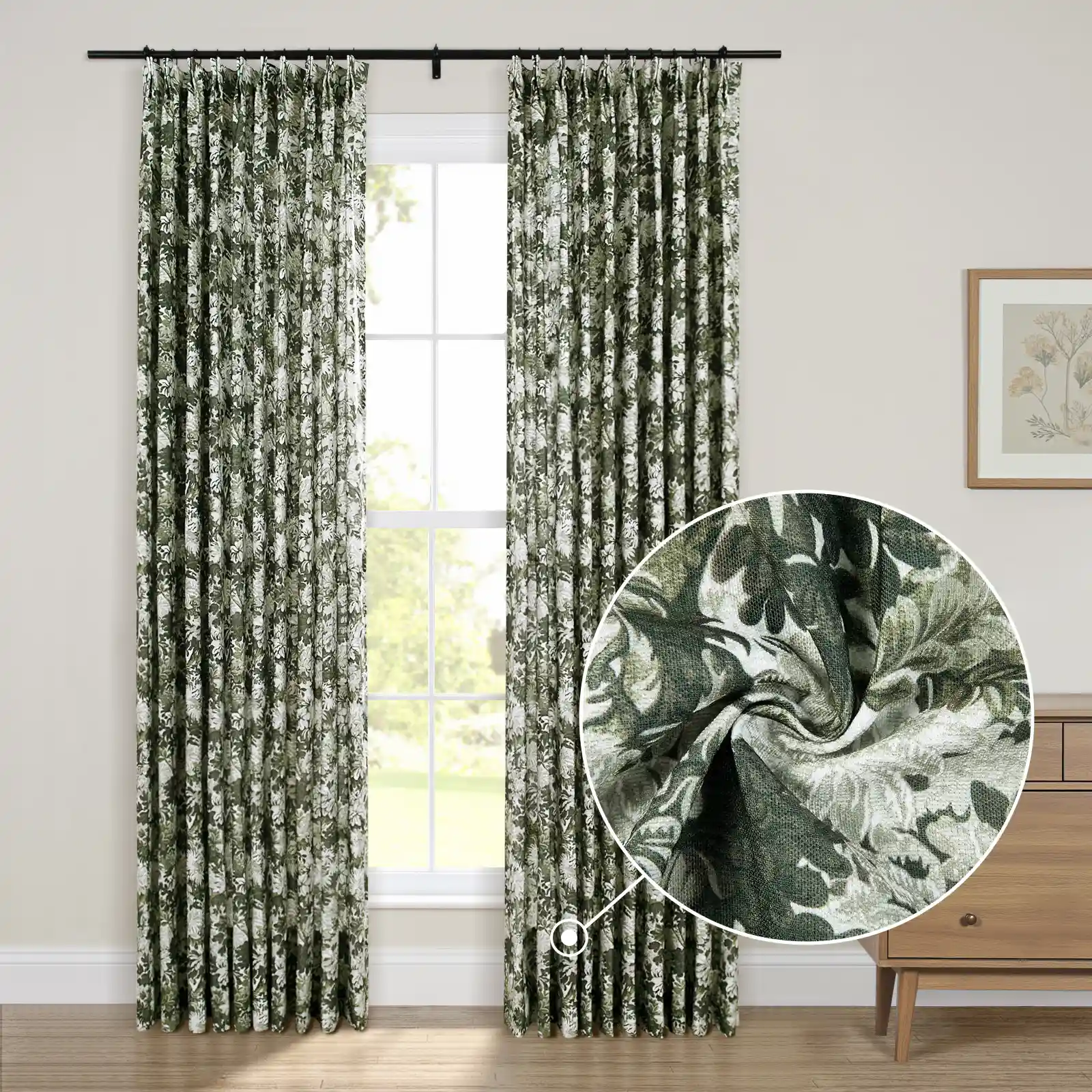 Britt Bengoechea Floral Print Linen Cotton Drapery Pleated - Image 142