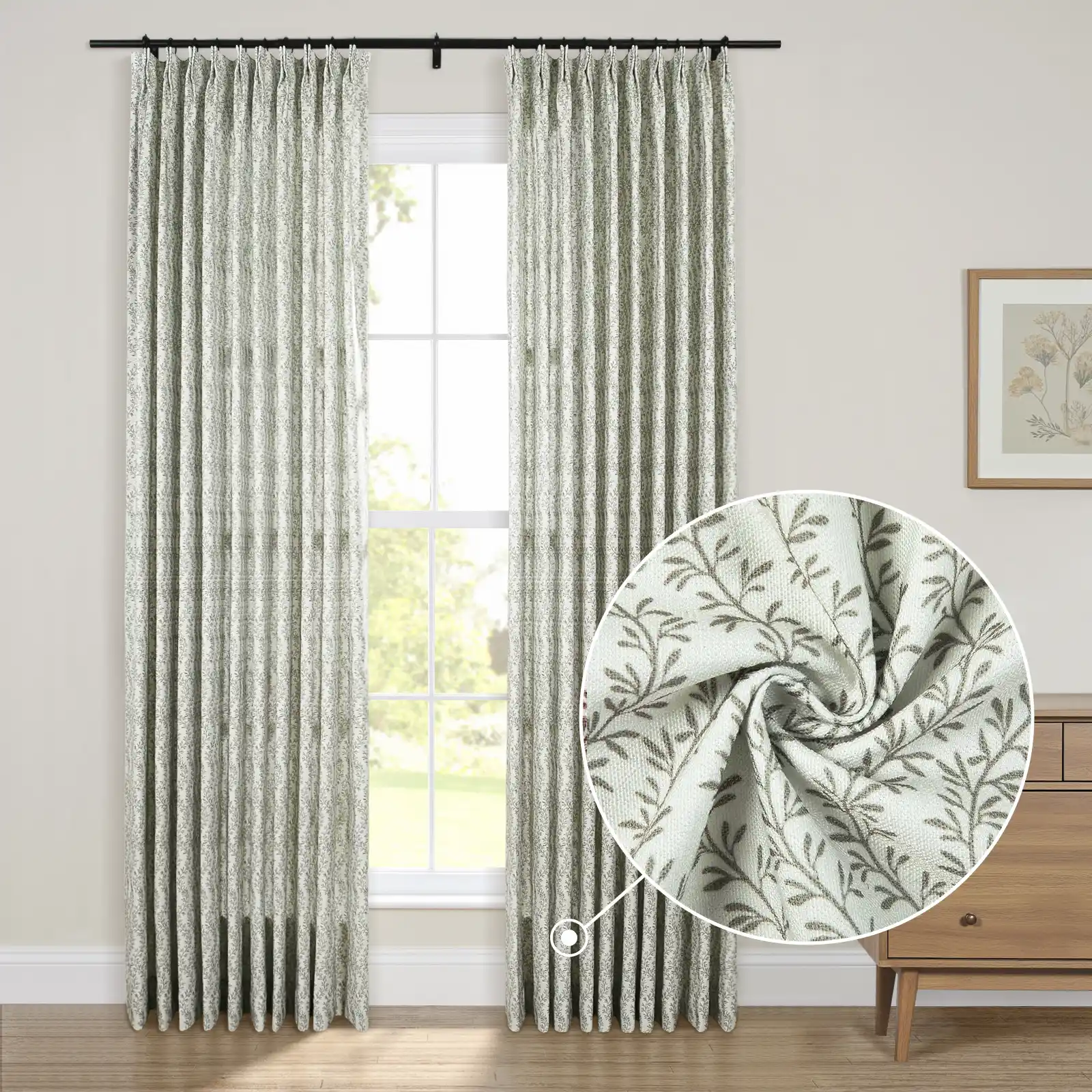 Britt Bengoechea Floral Print Linen Cotton Drapery Pleated - Image 145