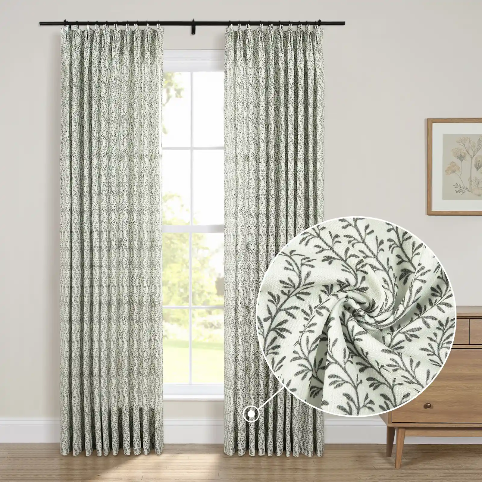 Britt Bengoechea Floral Print Linen Cotton Drapery Pleated - Image 146