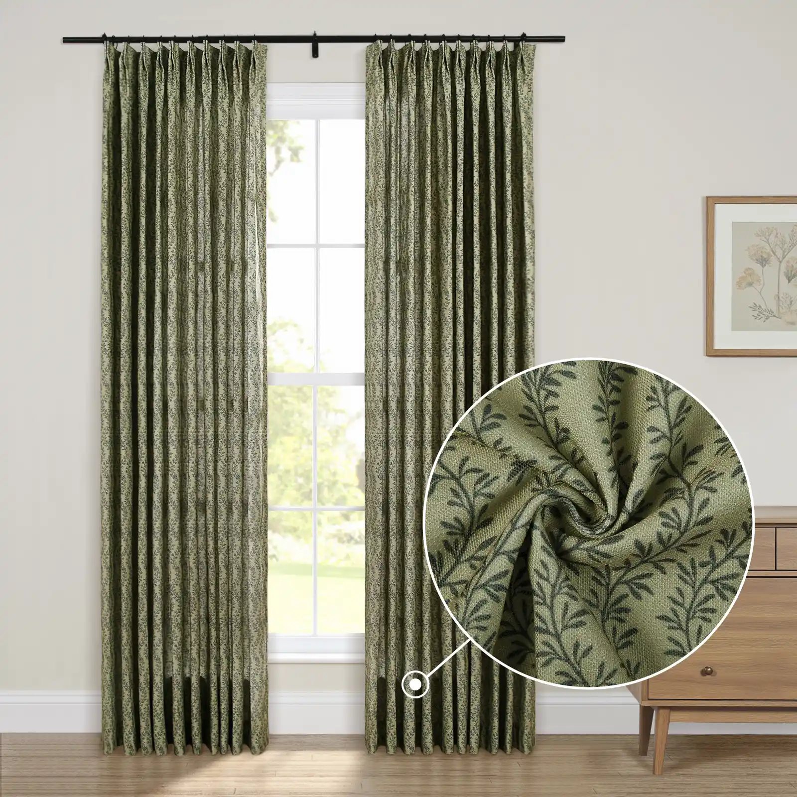 Britt Bengoechea Floral Print Linen Cotton Drapery Pleated - Image 147