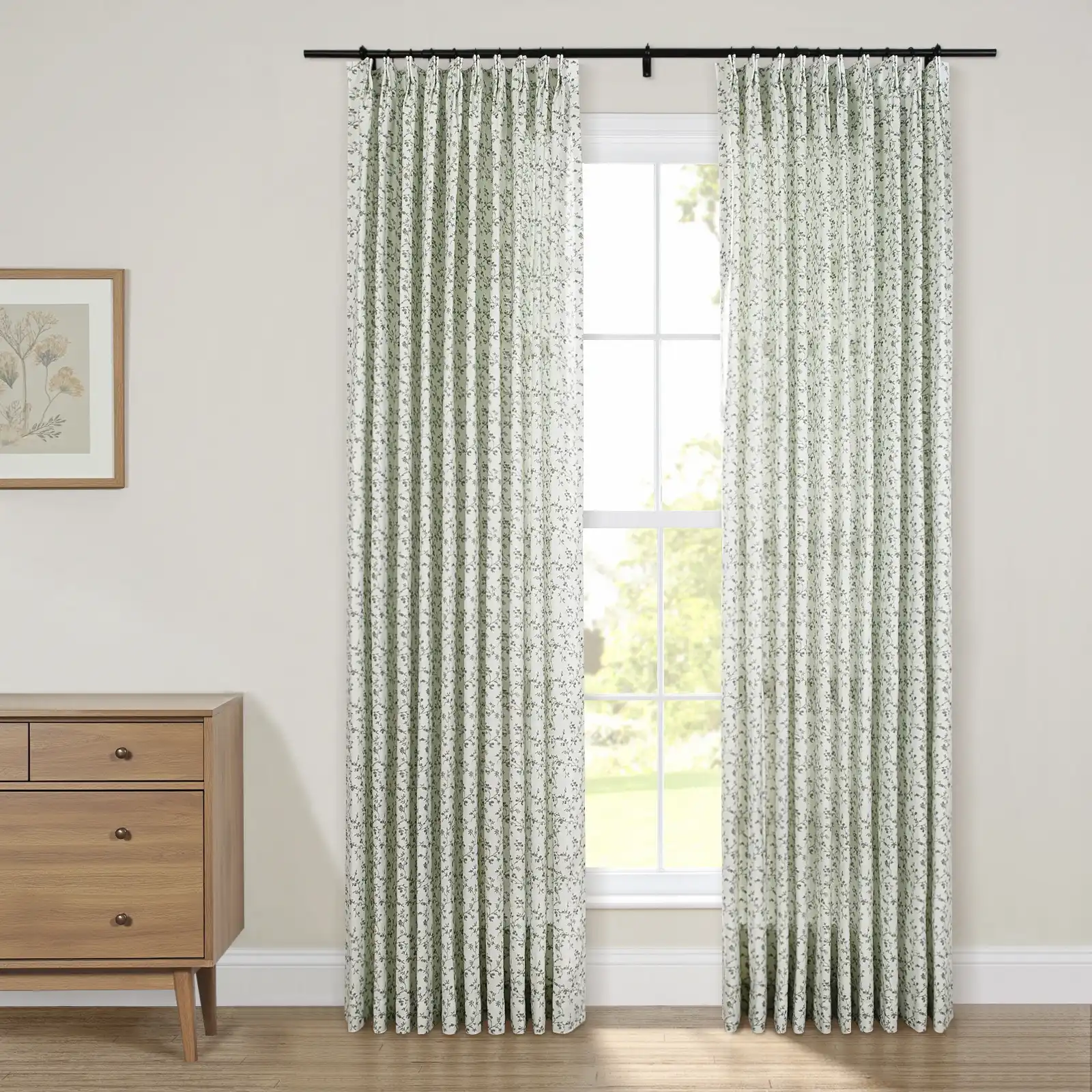 Britt Bengoechea Floral Print Linen Cotton Drapery Pleated - Image 40