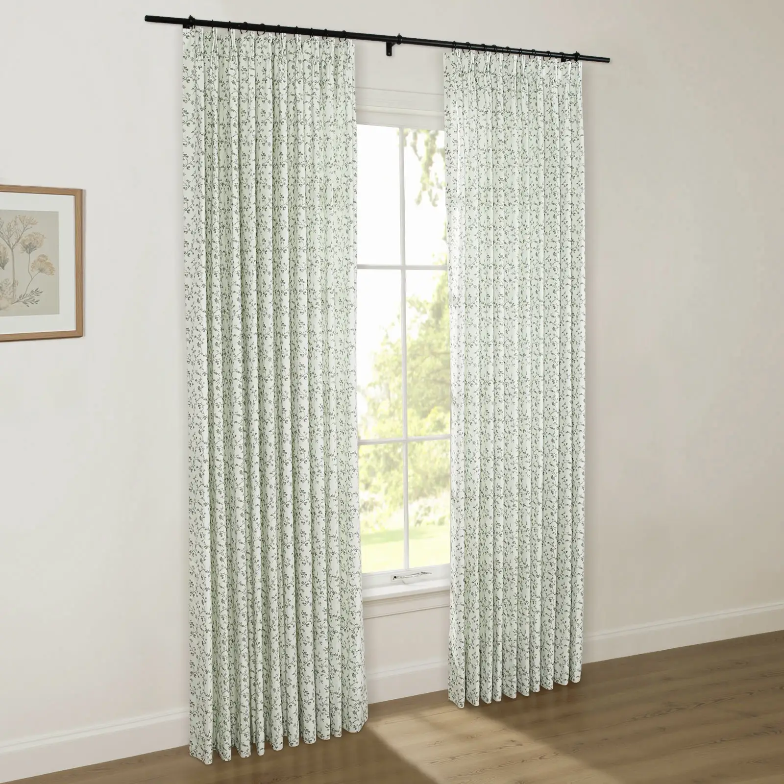 Britt Bengoechea Floral Print Linen Cotton Drapery Pleated - Image 45