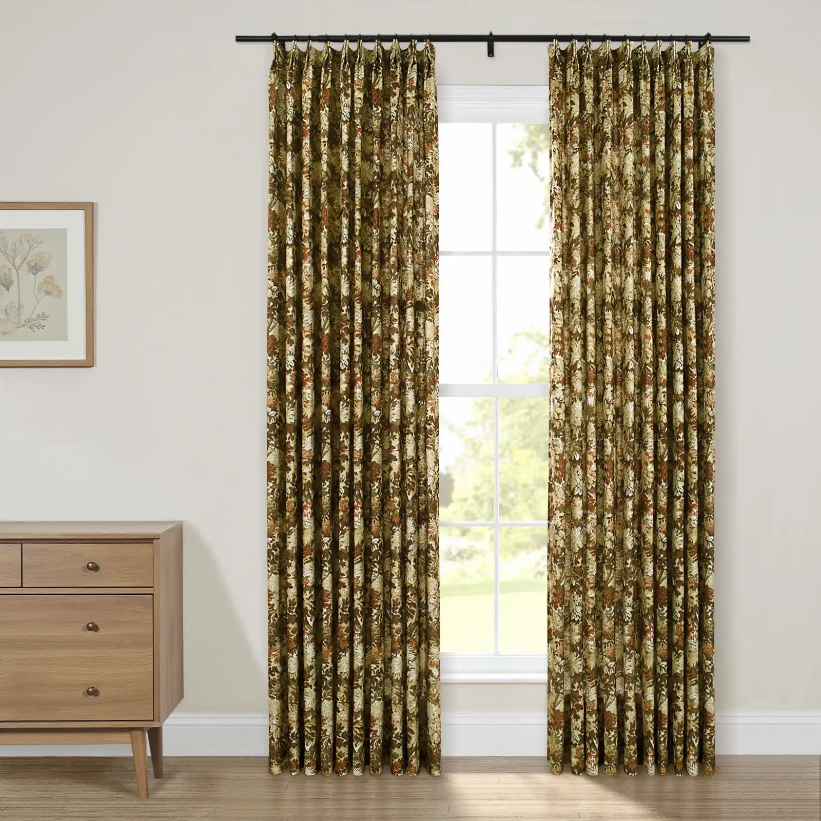 Britt Bengoechea Floral Print Linen Cotton Drapery Pleated - Image 73