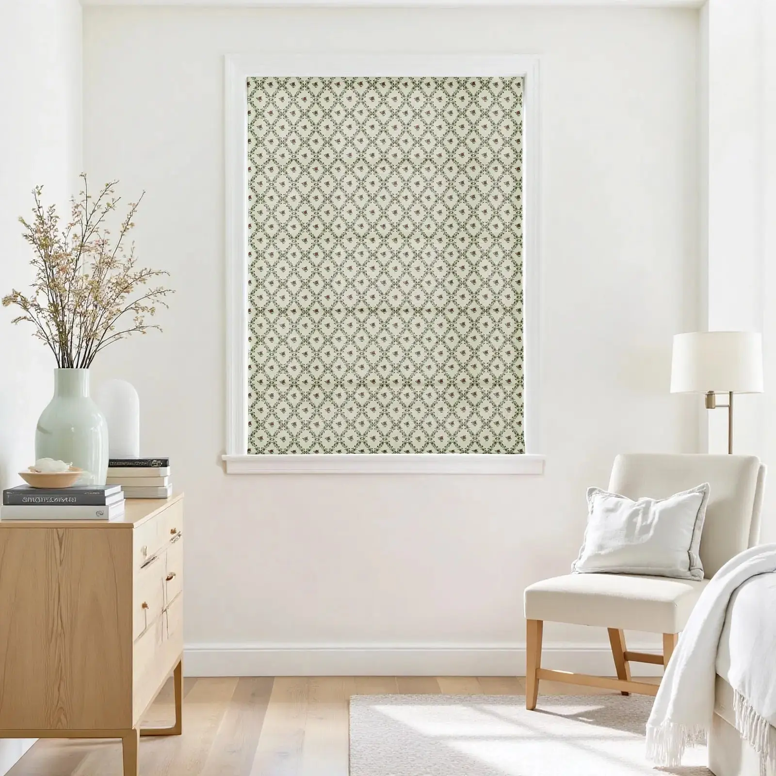 Britt Bengoechea Floral Print Linen Cotton Roman Shade Cordless - Image 39