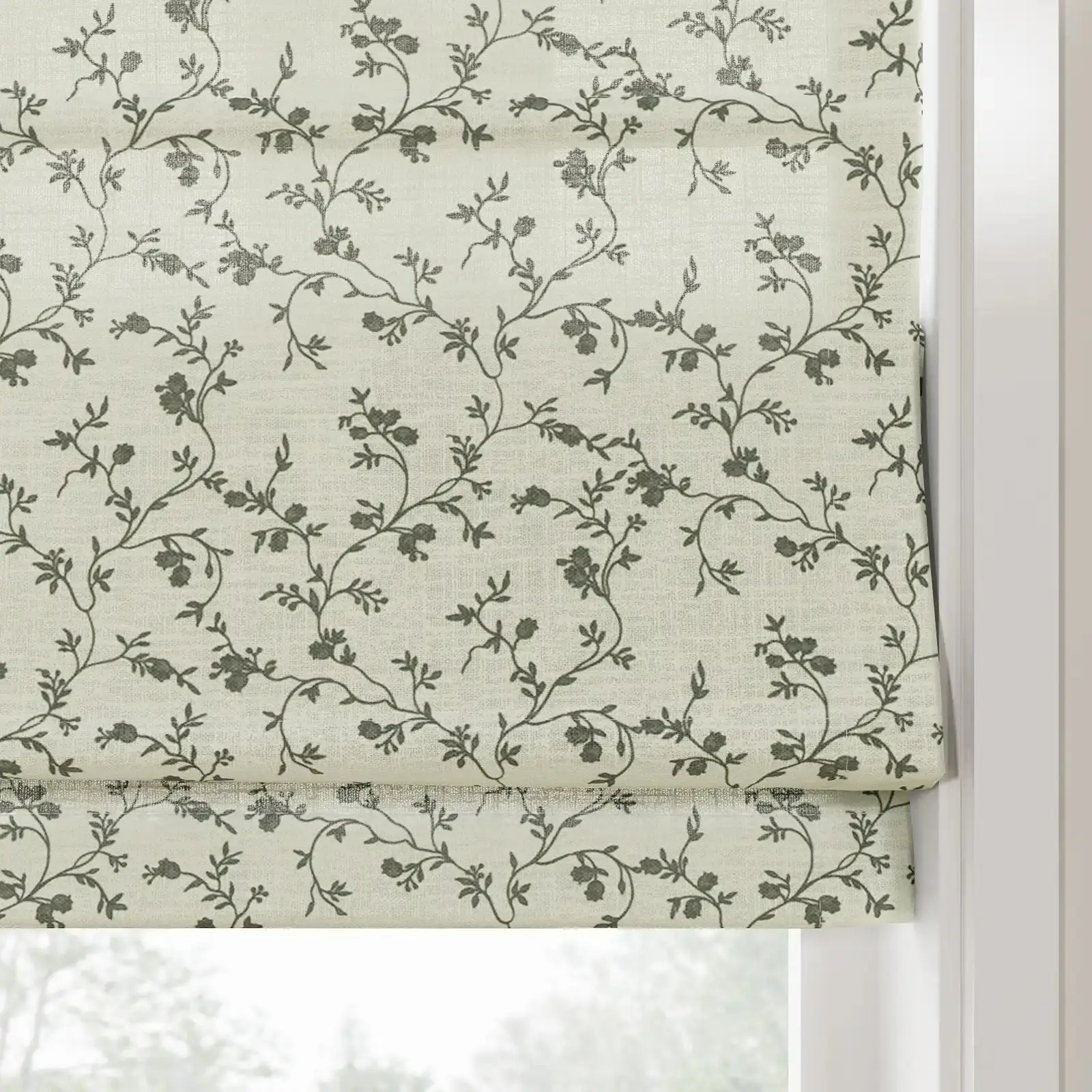 Britt Bengoechea Floral Print Linen Cotton Roman Shade Cordless - Image 51