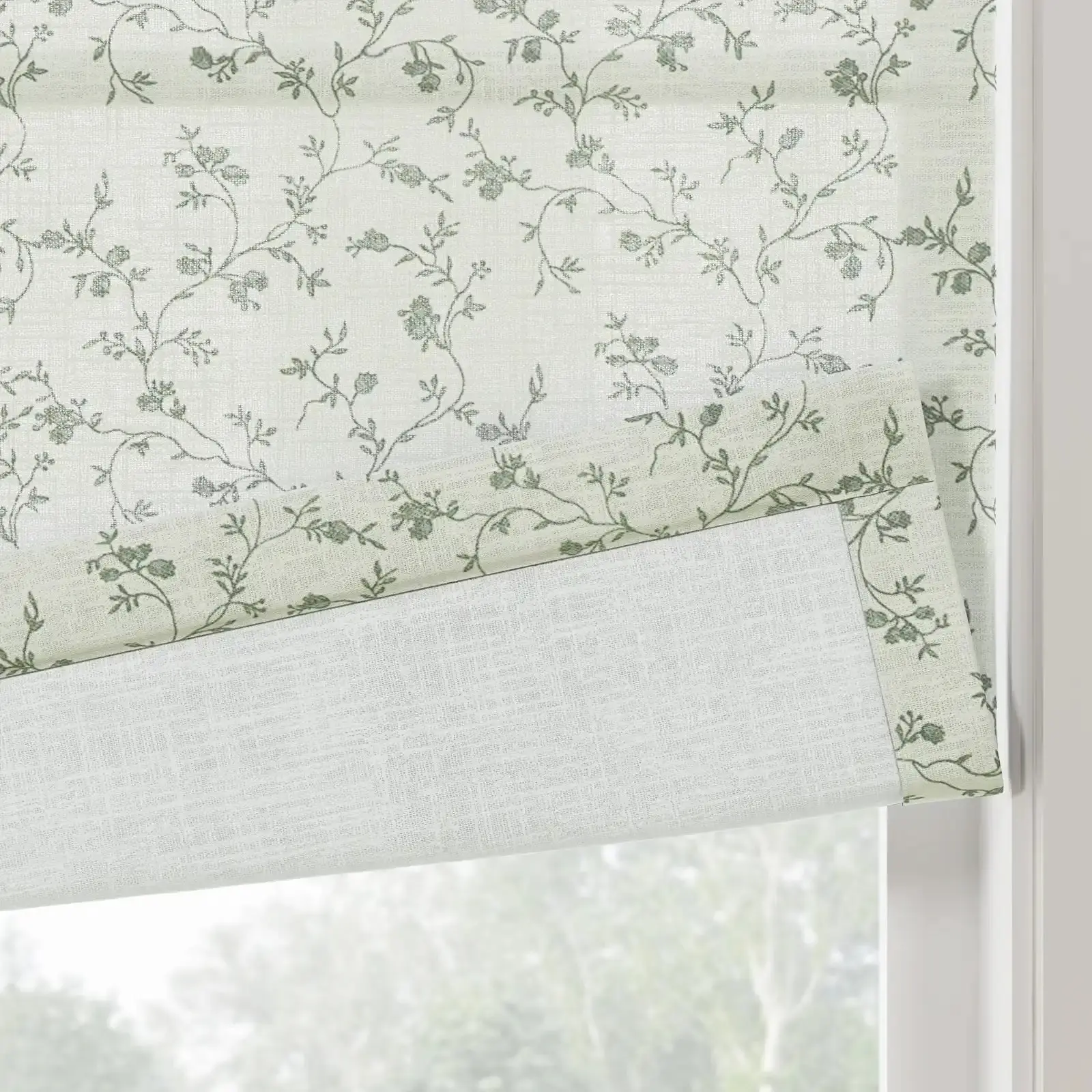 Britt Bengoechea Floral Print Linen Cotton Roman Shade Cordless - Image 55