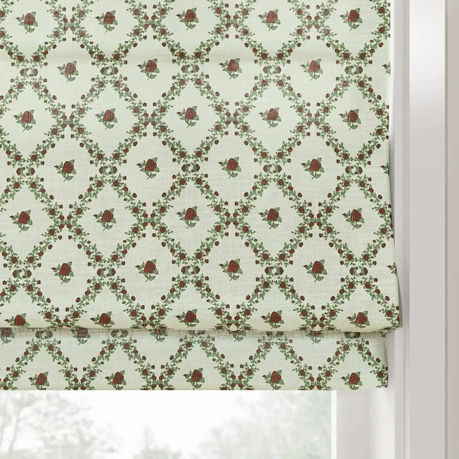 Britt Bengoechea Floral Print Linen Cotton Roman Shade Cordless - Image 83