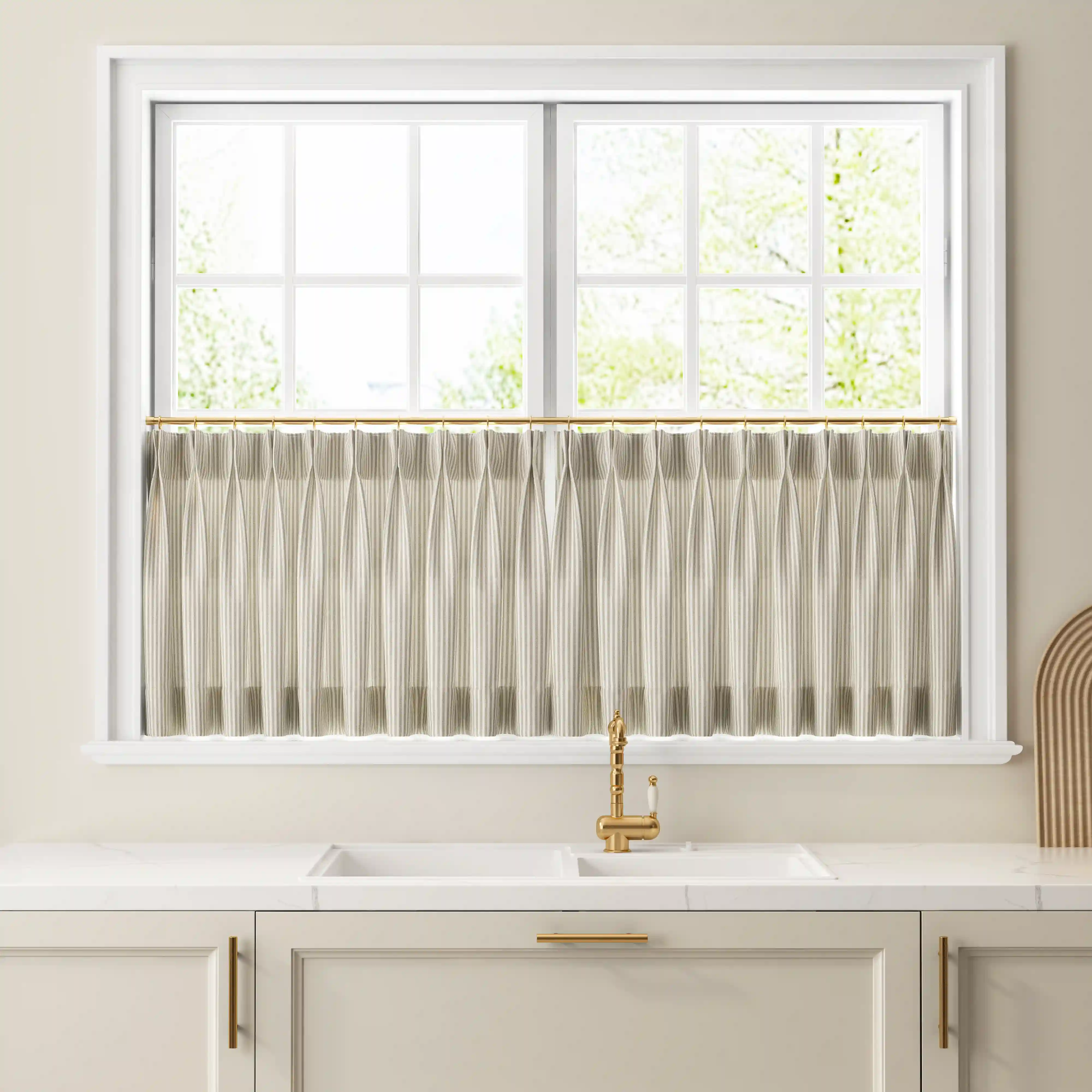Celia Striped Plaid Cafe Curtain - Image 21