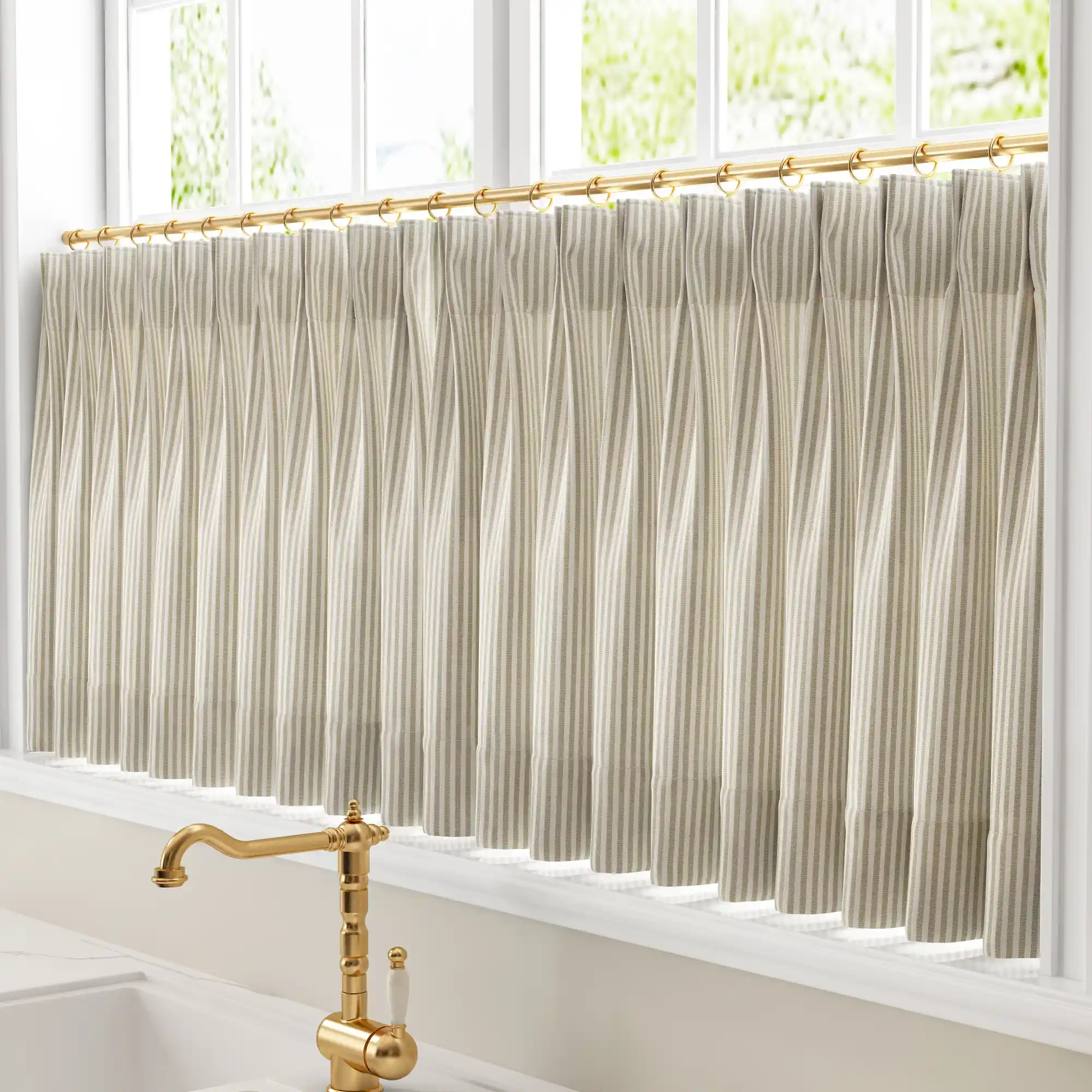 Celia Striped Plaid Cafe Curtain - Image 22