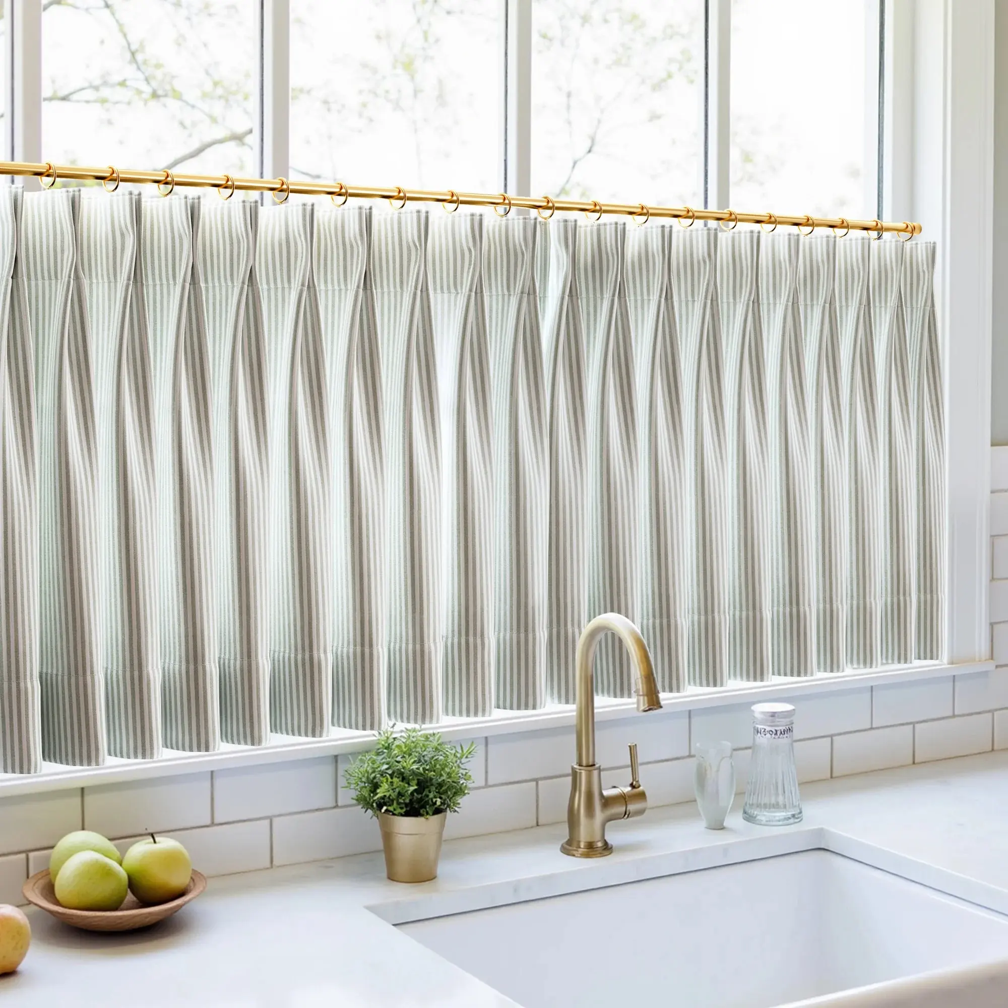 Celia Striped Plaid Cafe Curtain - Image 23