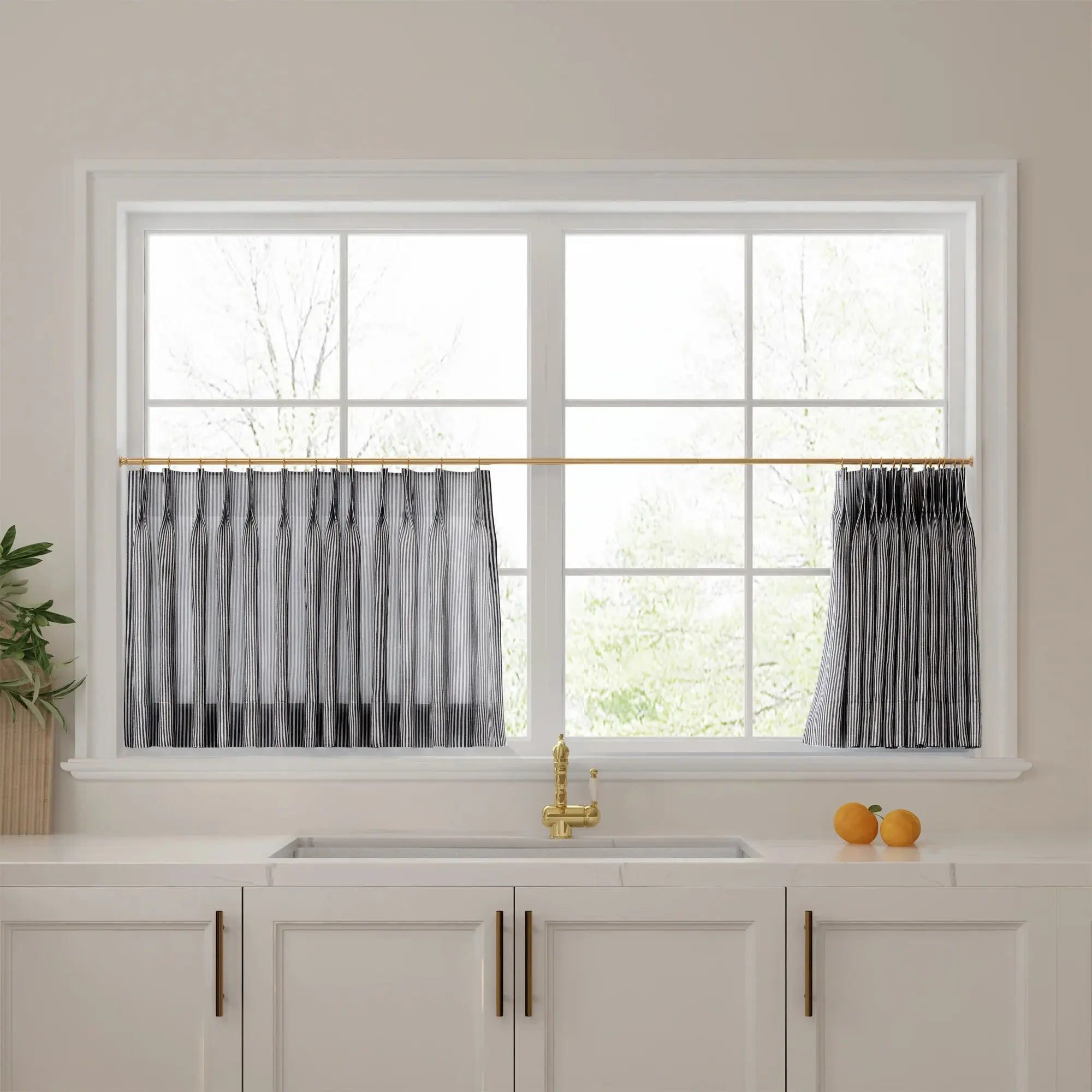 Celia Striped Plaid Cafe Curtain - Image 25
