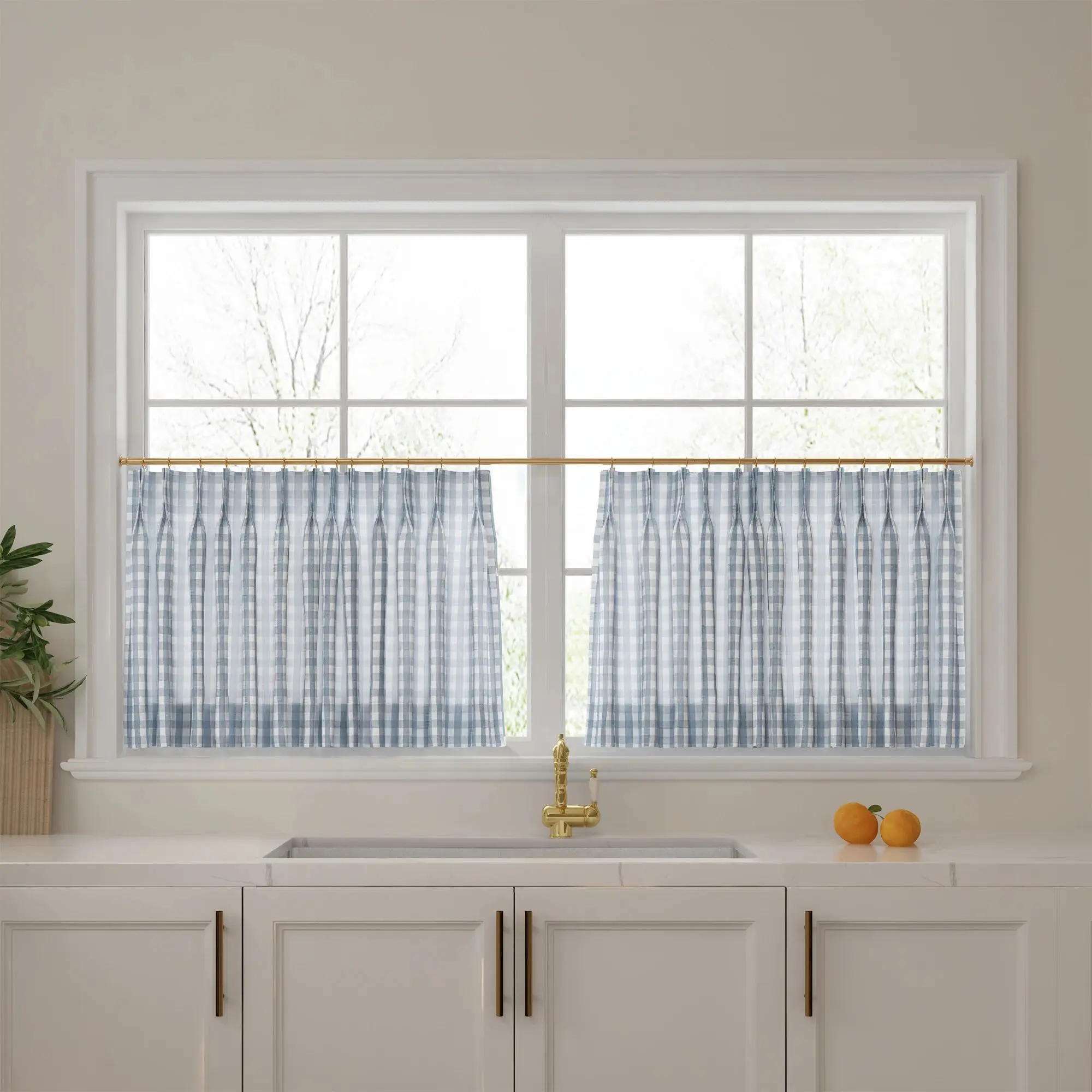 Celia Striped Plaid Cafe Curtain - Image 34
