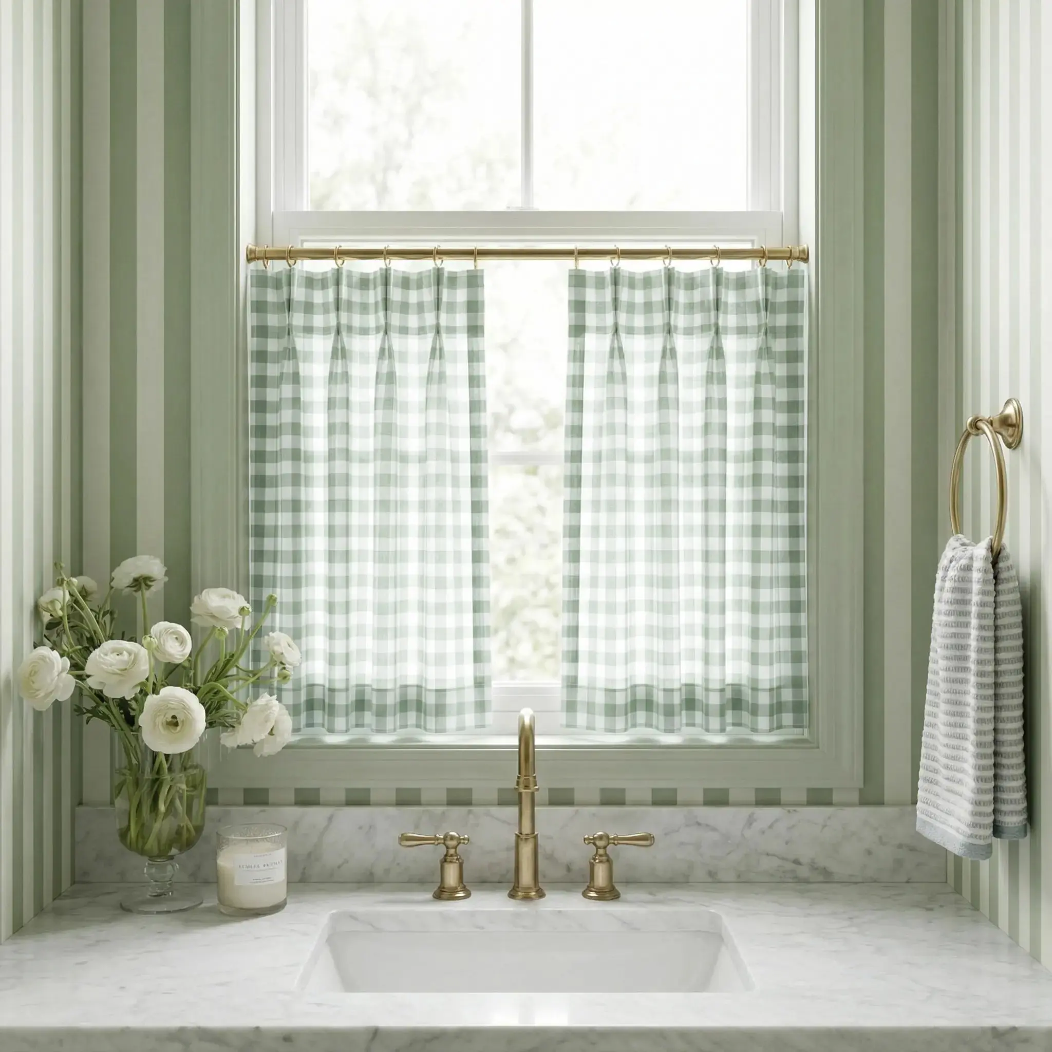 Celia Striped Plaid Cafe Curtain - Image 7