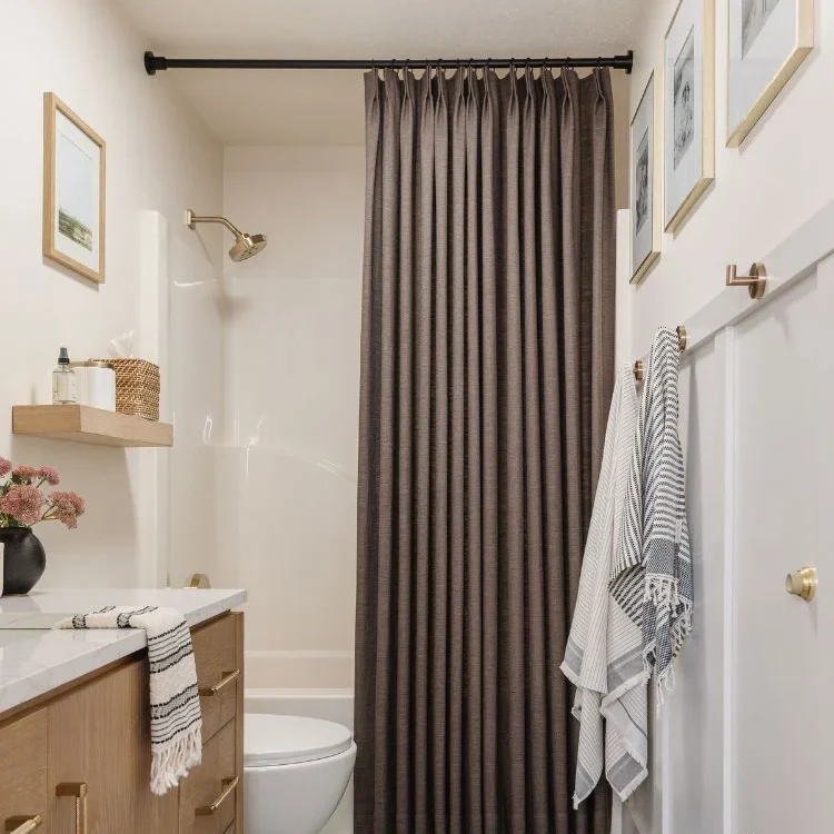 Custom Luxury Bathroom Curtains with Waterproof Layer - Image 2