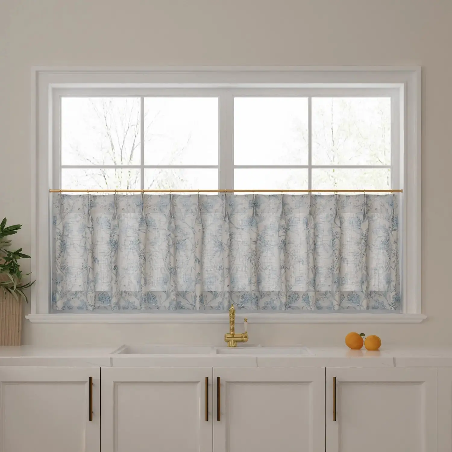 Custom Cafe Curtains Pleated