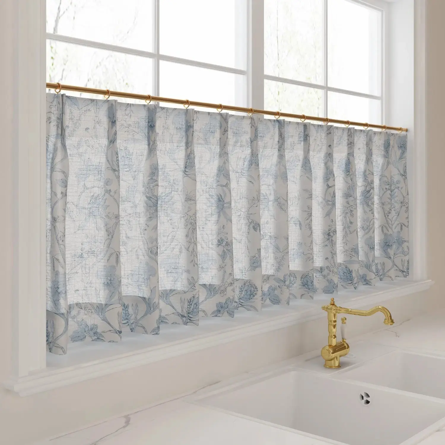 Custom Cafe Curtains Pleated - Image 2