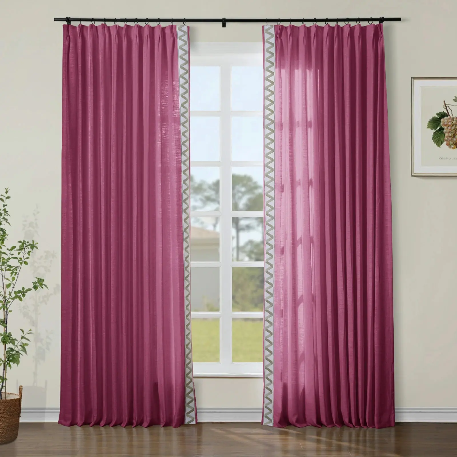 Custom Curtains with Trim Border(Sold per Pair) - Image 51