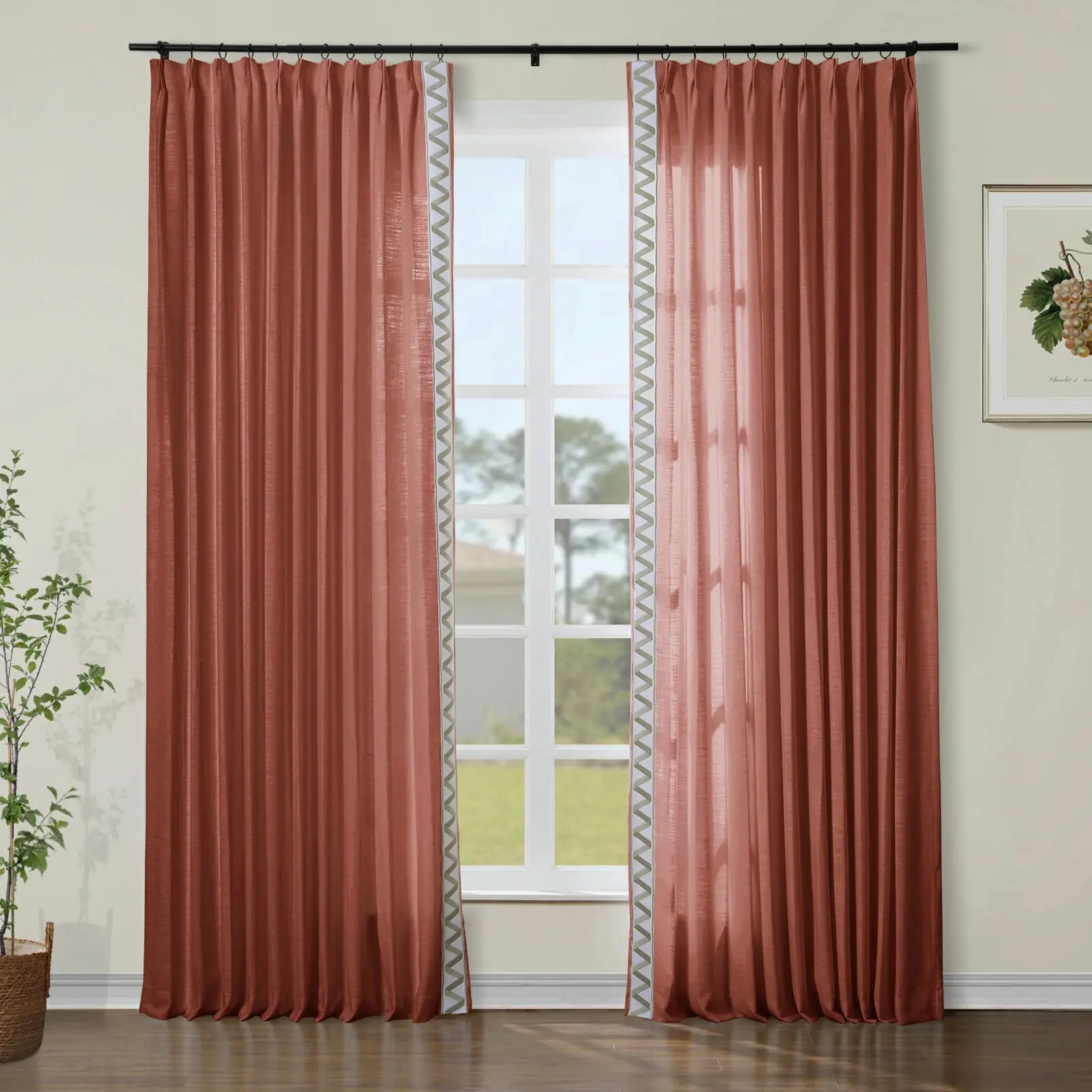 Custom Curtains with Trim Border(Sold per Pair) - Image 54