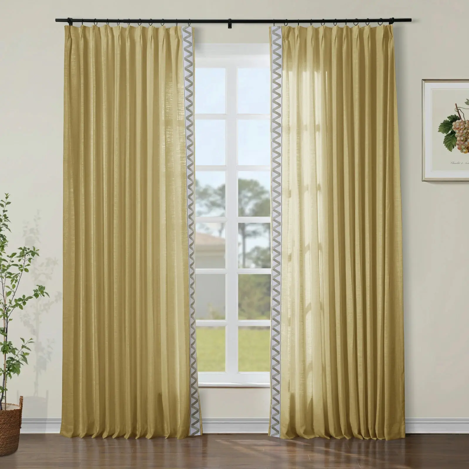 Custom Curtains with Trim Border(Sold per Pair) - Image 57
