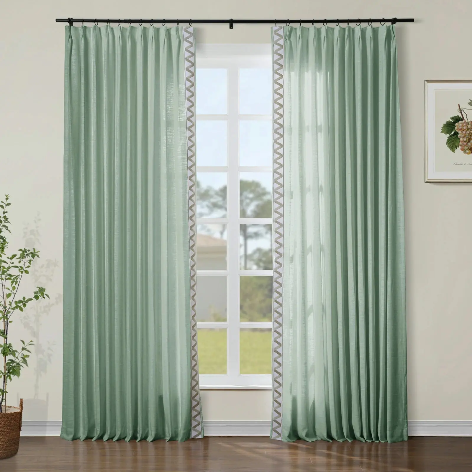 Custom Curtains with Trim Border(Sold per Pair) - Image 61