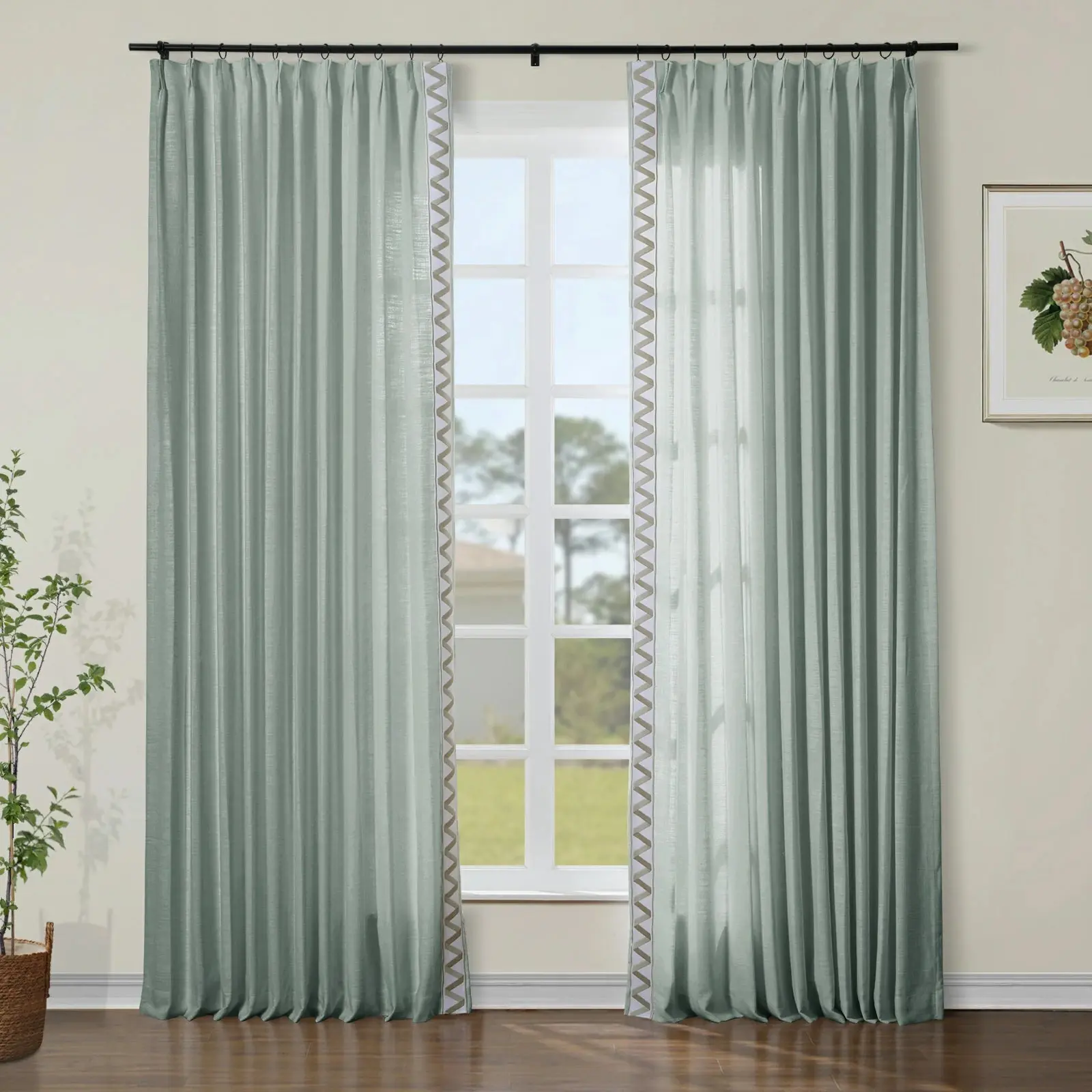 Custom Curtains with Trim Border(Sold per Pair) - Image 62