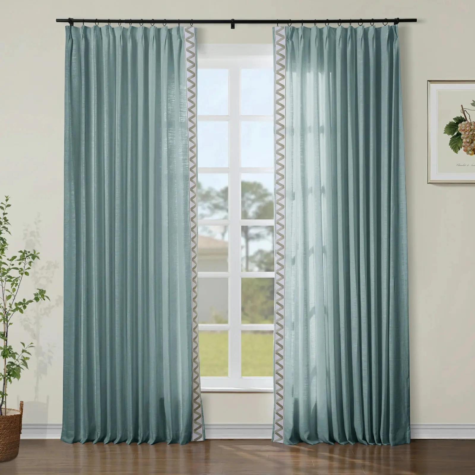 Custom Curtains with Trim Border(Sold per Pair) - Image 63