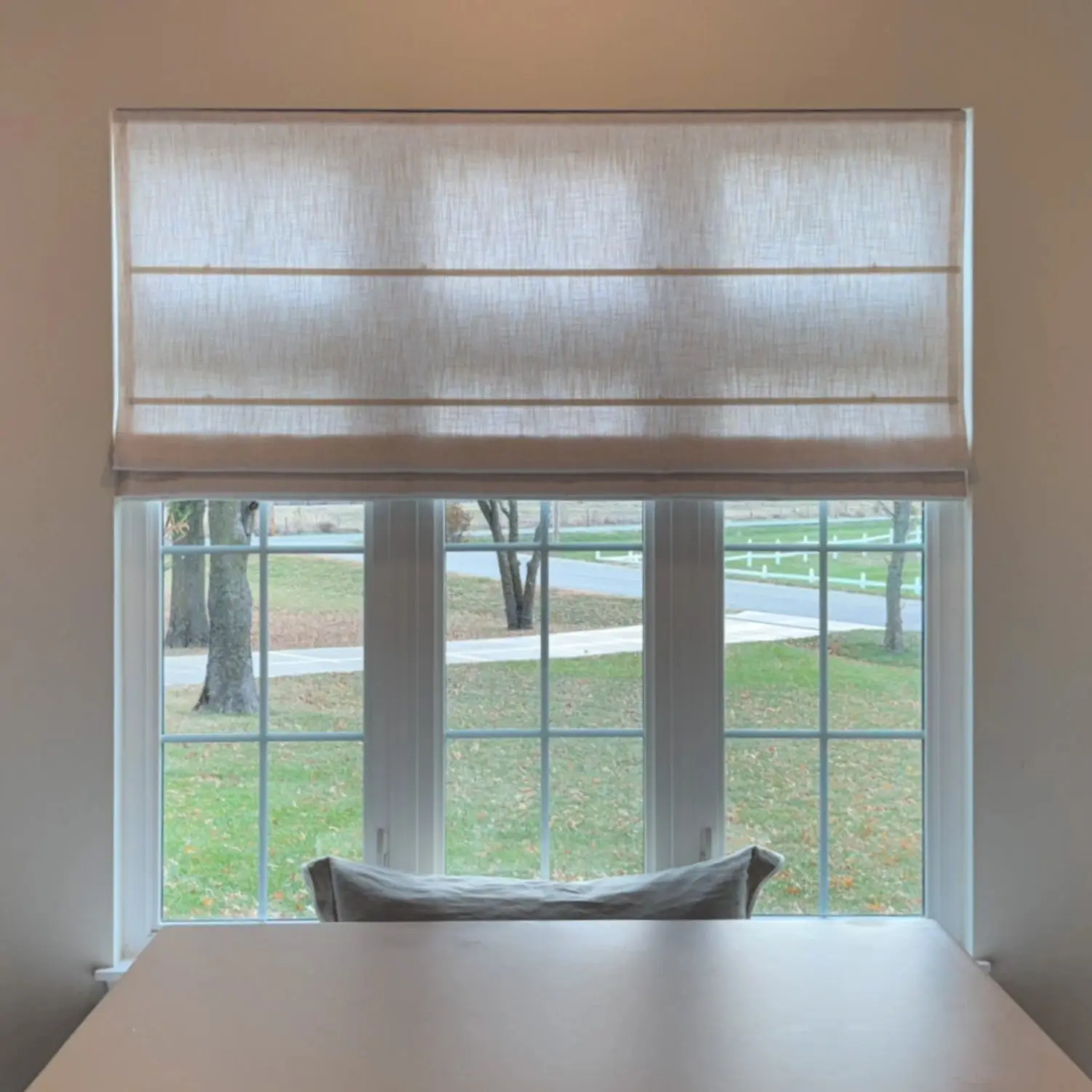 Custom Linen Roman Shade Cordless - Image 4