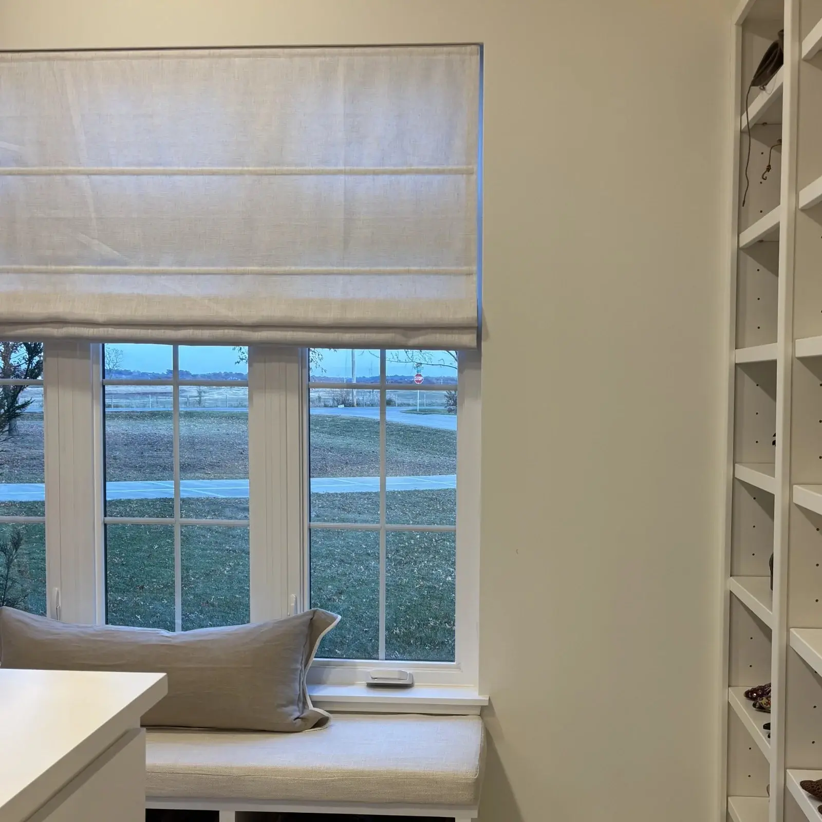 Custom Linen Roman Shade Cordless - Image 5
