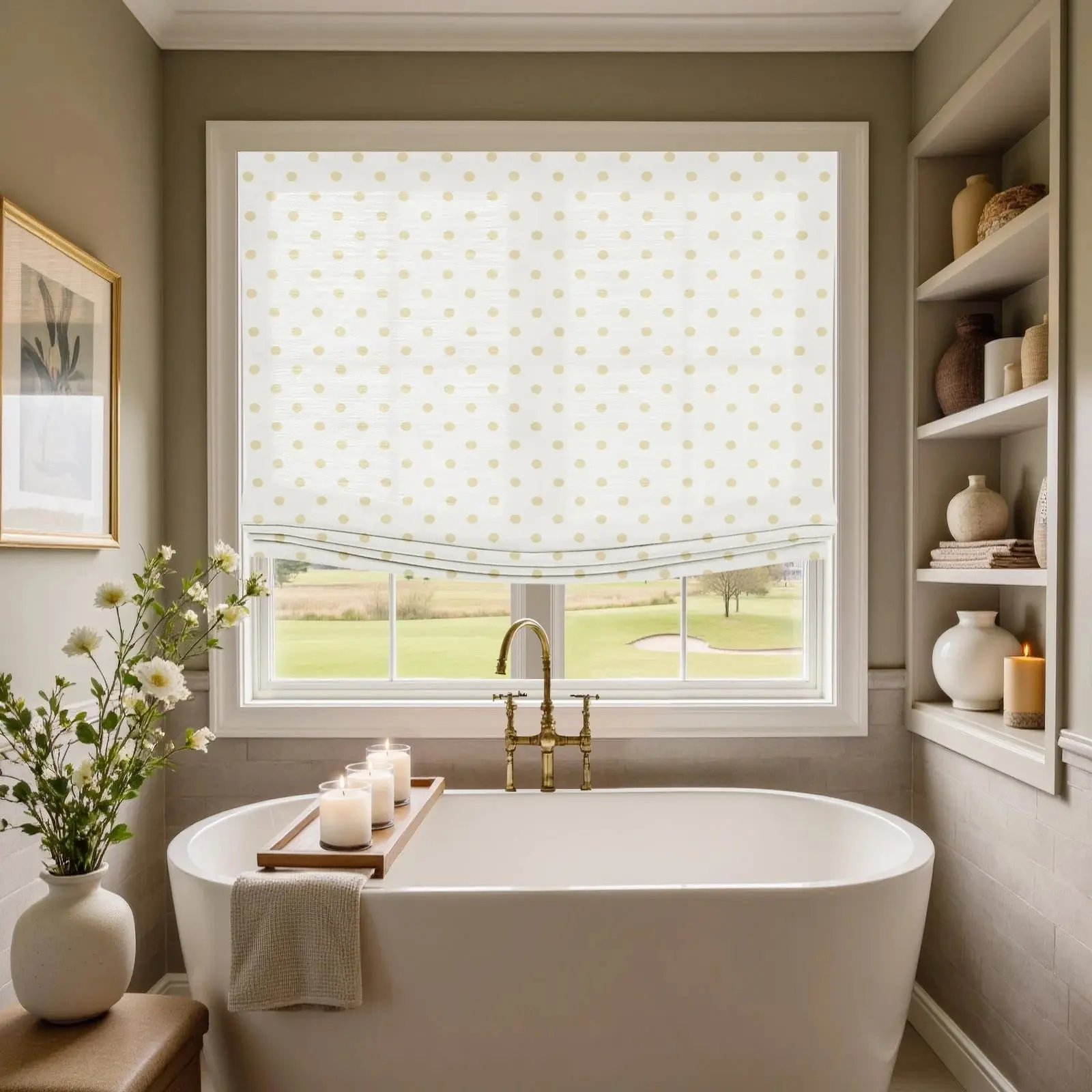 Custom Relaxed Roman Shades Cord Lift - Image 106