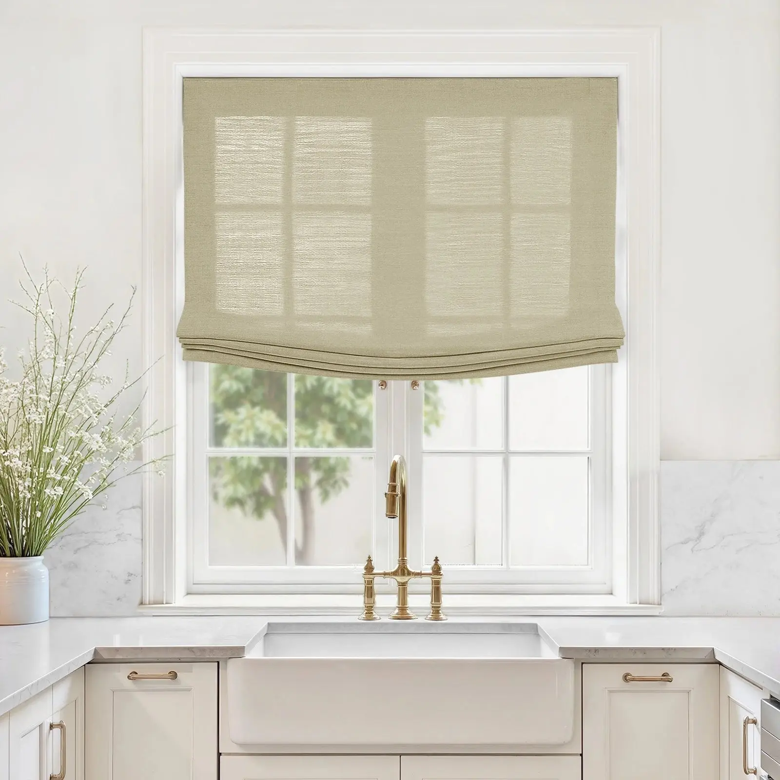 Custom Relaxed Roman Shades Cord Lift - Image 113