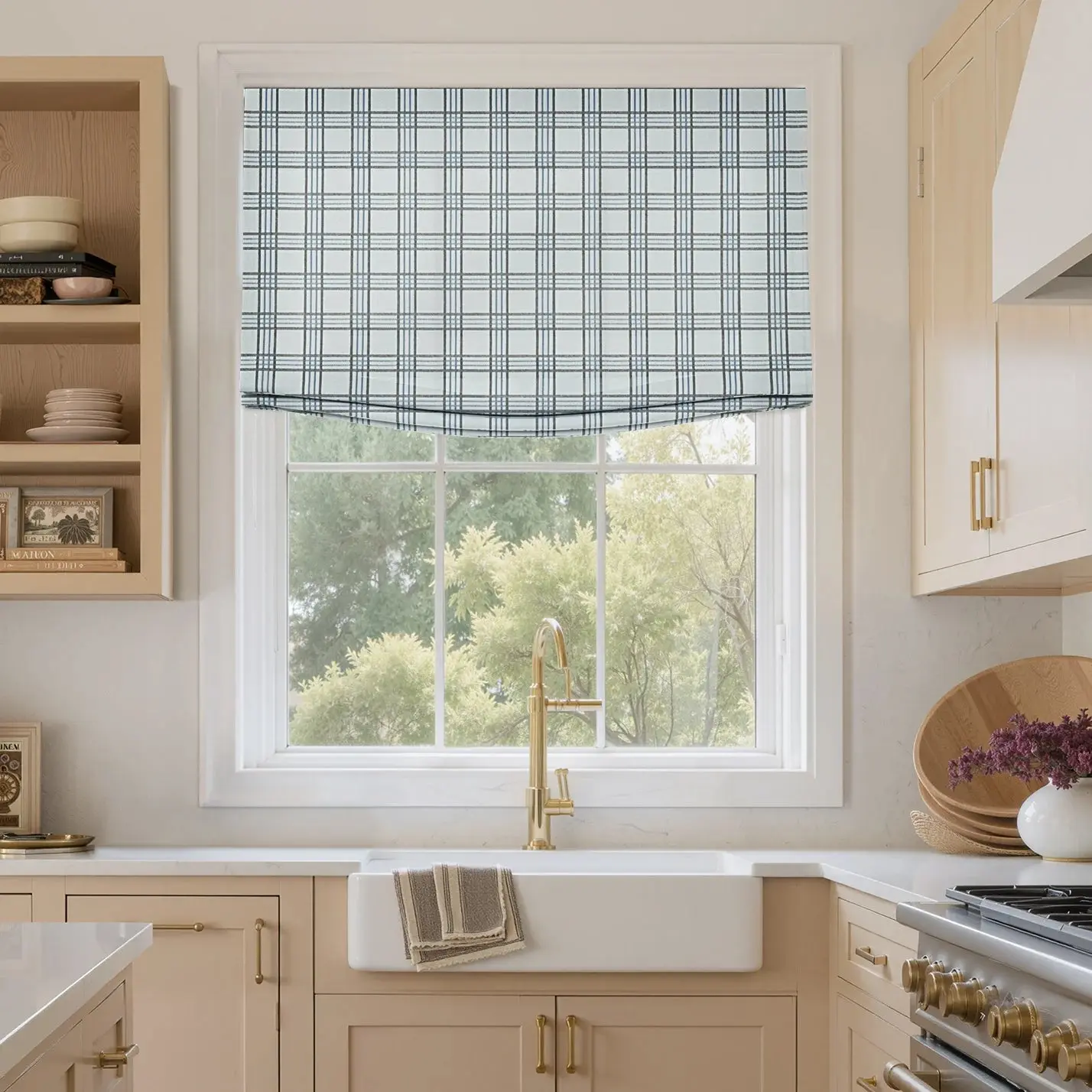 Custom Relaxed Roman Shades Cord Lift - Image 116