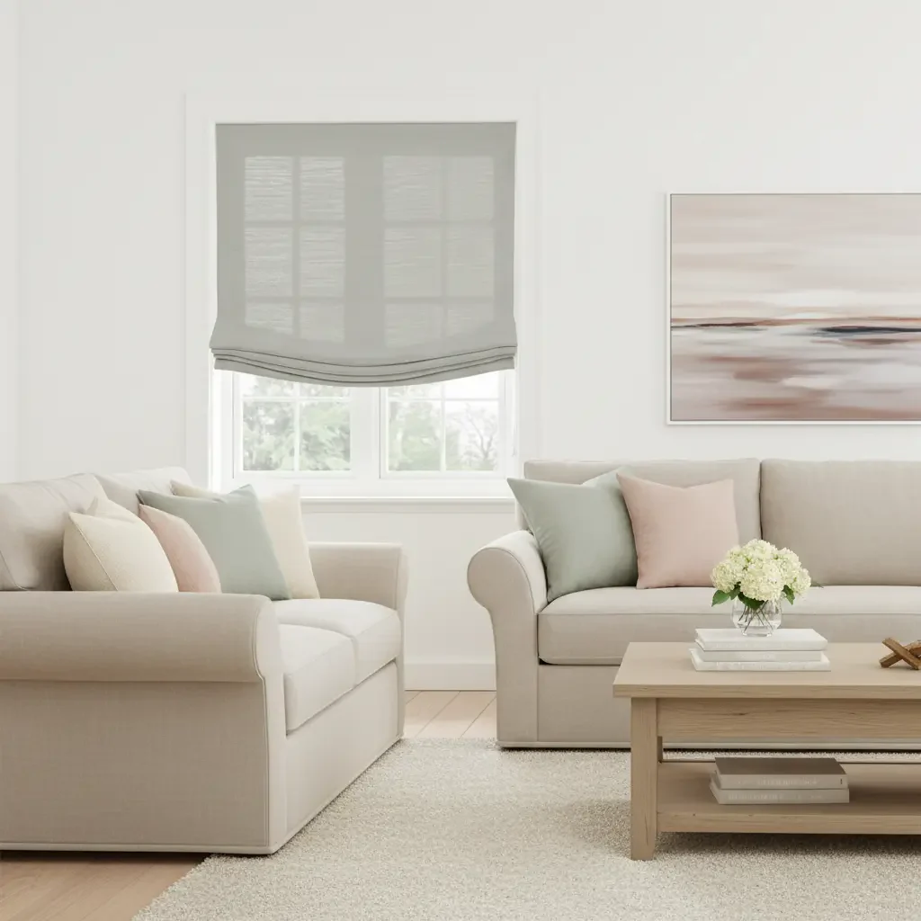 Custom Relaxed Roman Shades Cord Lift - Image 120