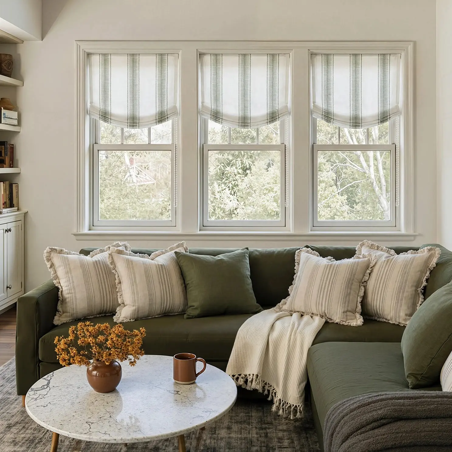 Custom Relaxed Roman Shades Cord Lift - Image 133