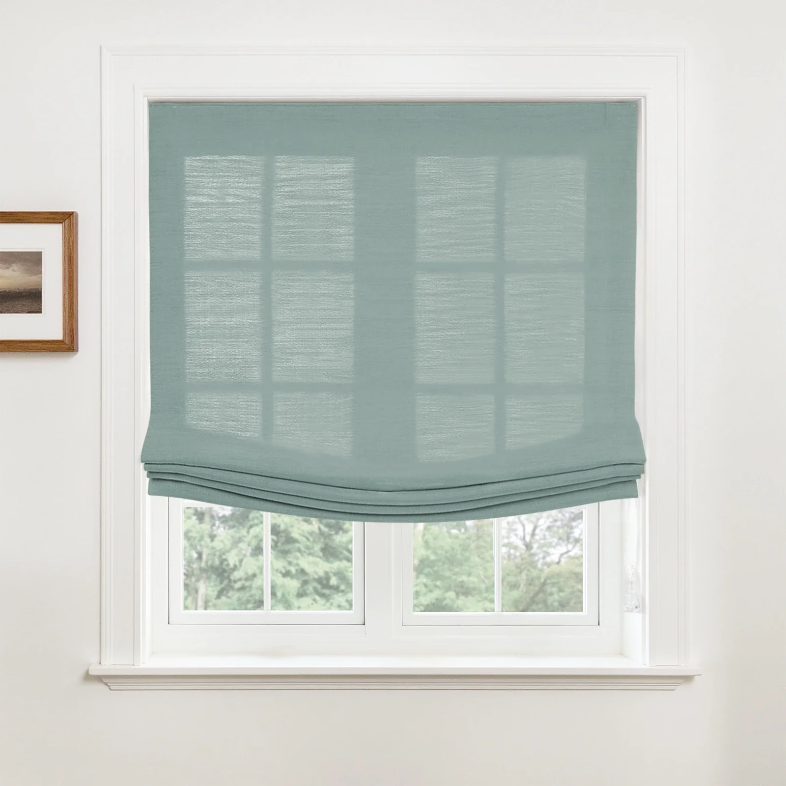 Custom Relaxed Roman Shades Cord Lift - Image 35